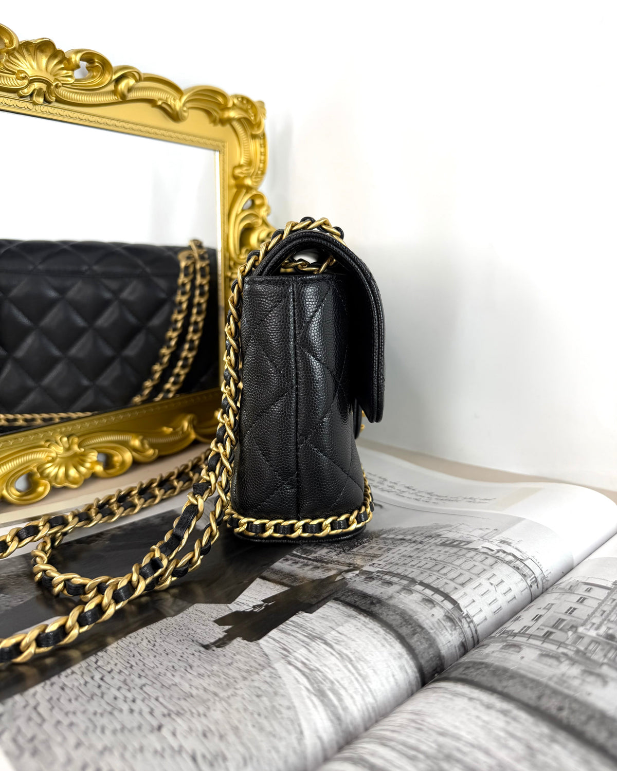 Mini Flap Bag with Bottom Chain
