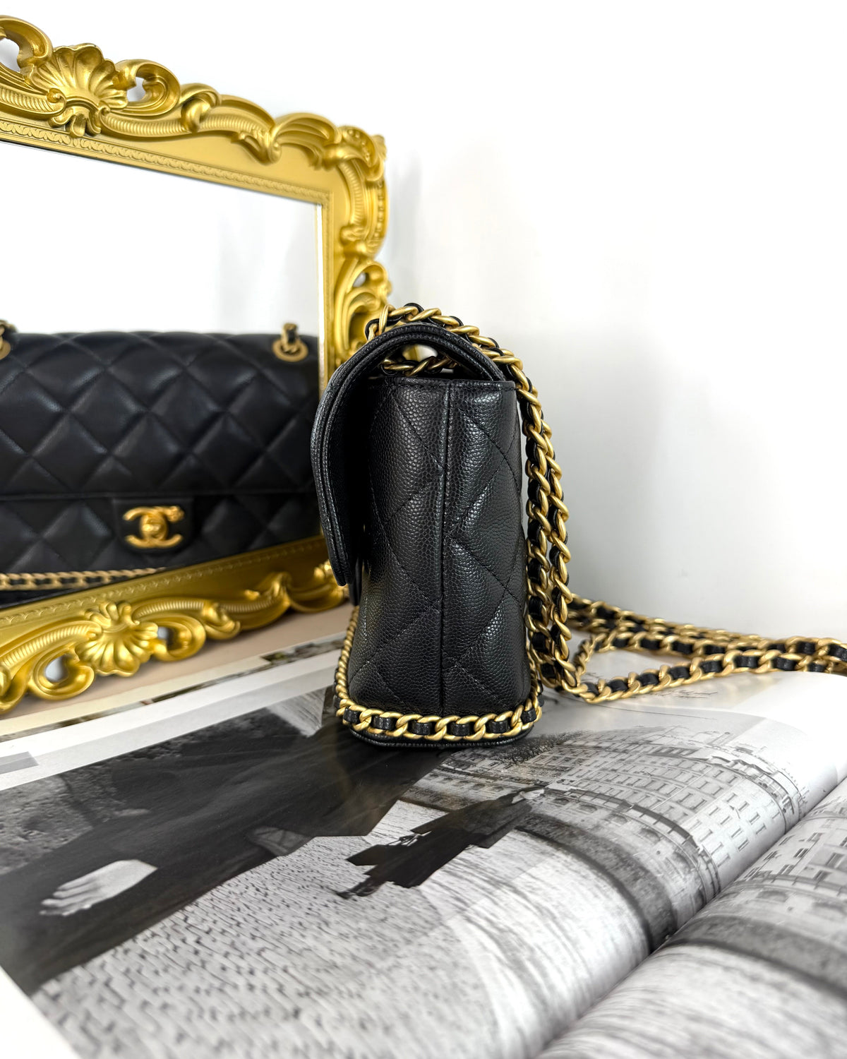 Mini Flap Bag with Bottom Chain
