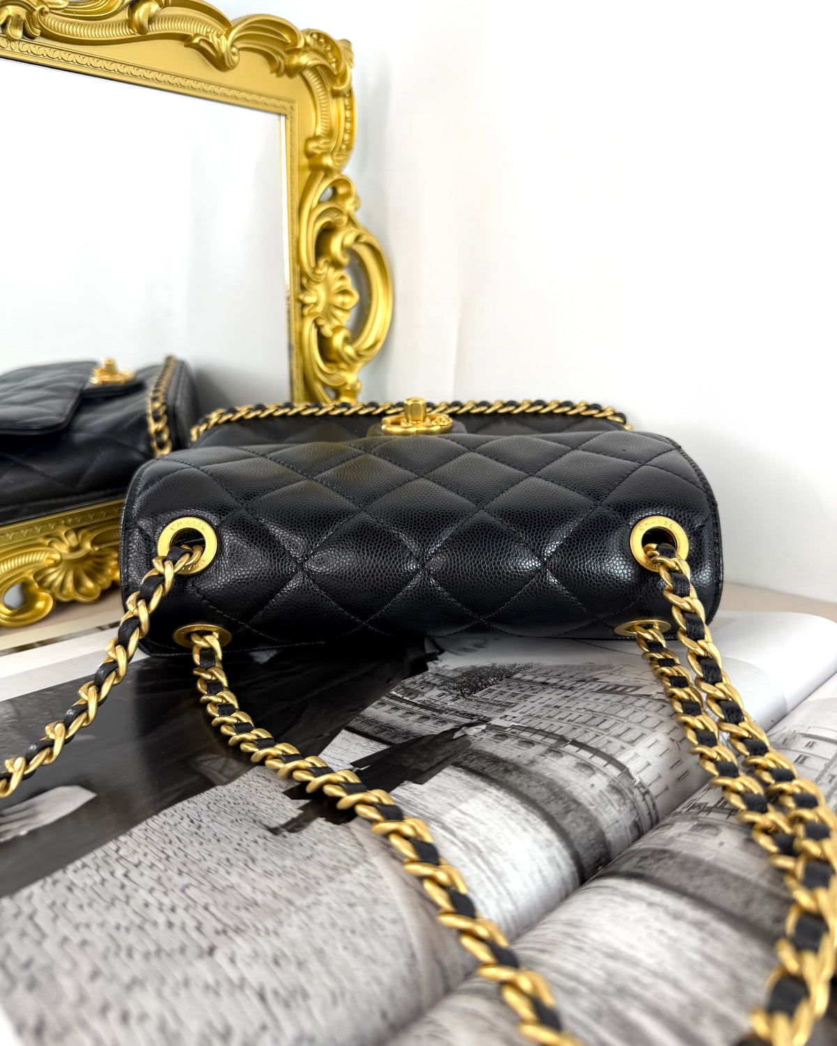 Mini Flap Bag with Bottom Chain