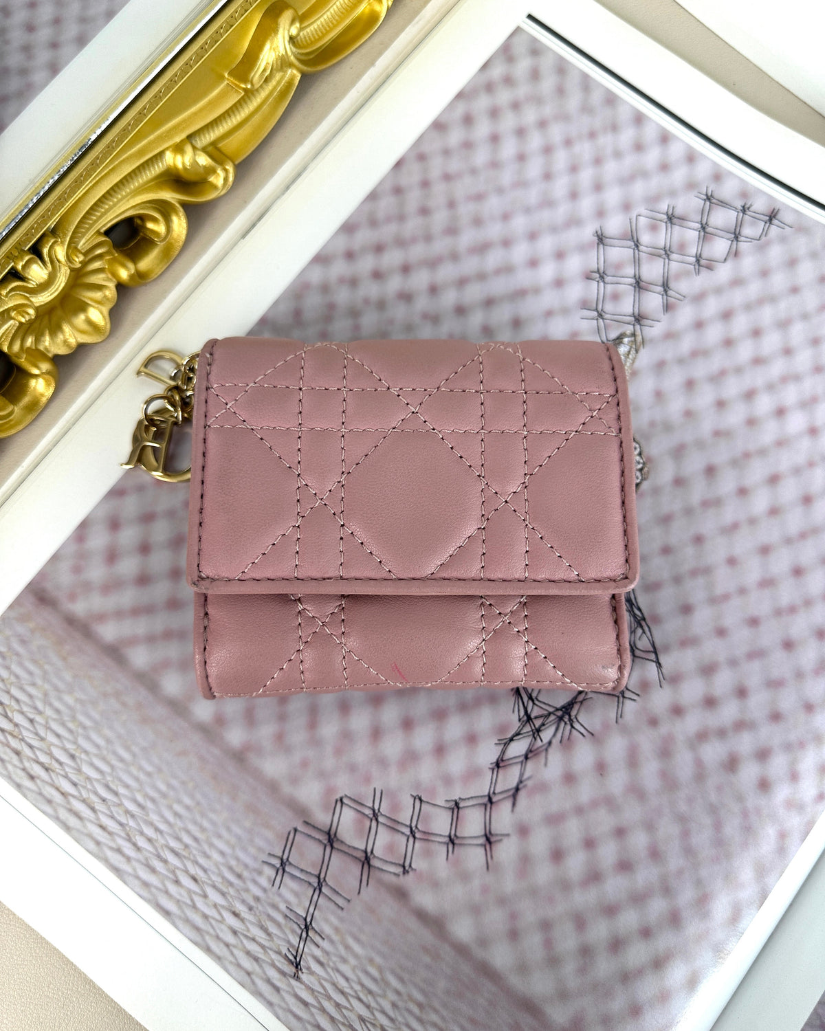 Lady Dior Lotus Wallet