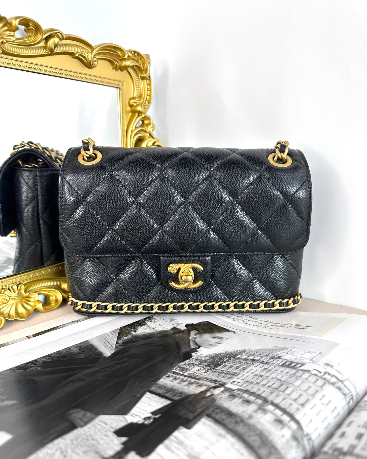 Mini Flap Bag with Bottom Chain