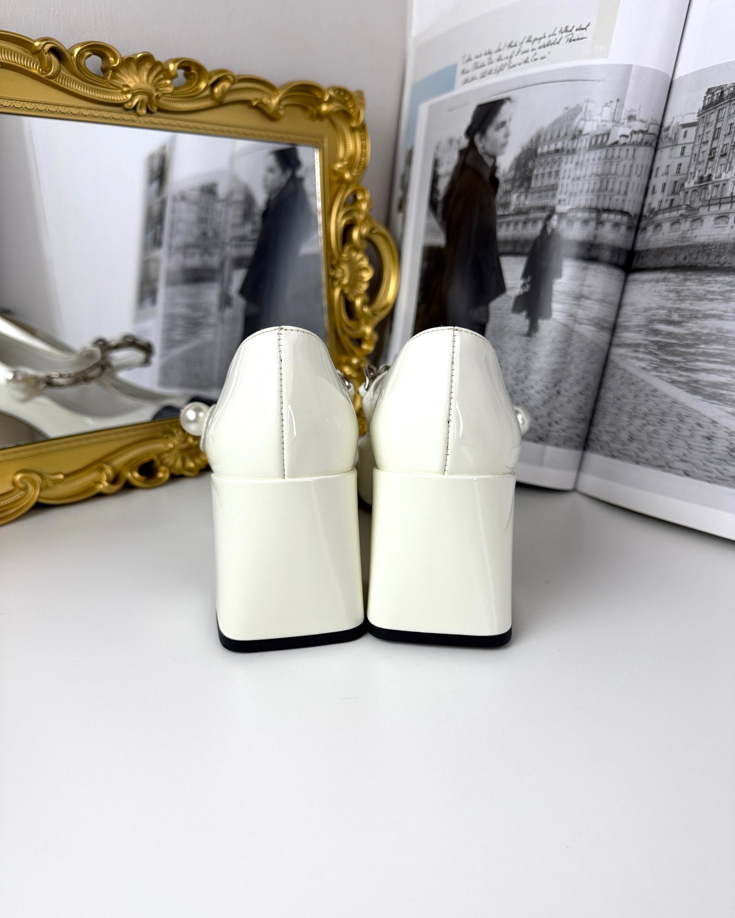 Bicolor Cap-Toe Mary Jane Pumps