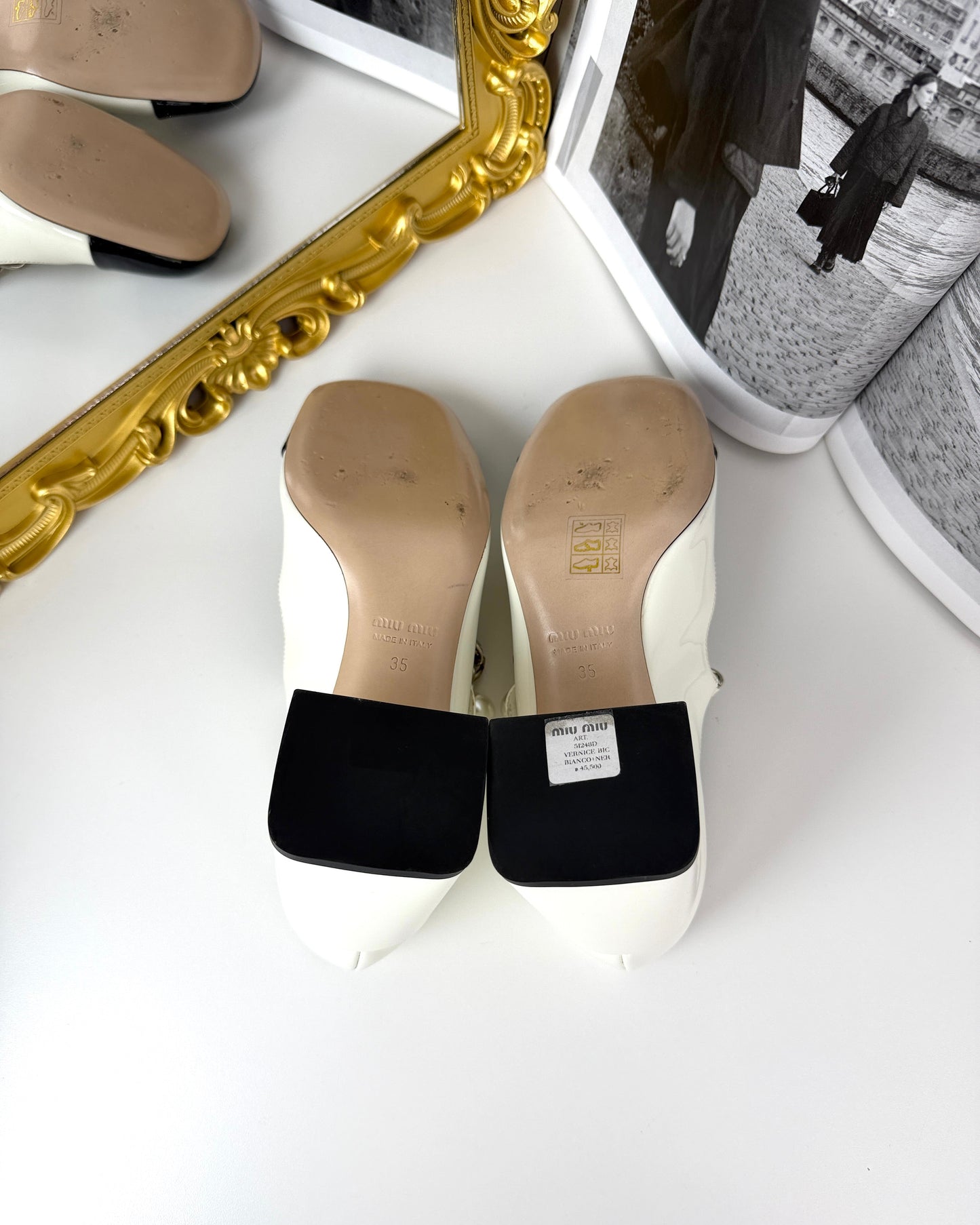 Bicolor Cap-Toe Mary Jane Pumps