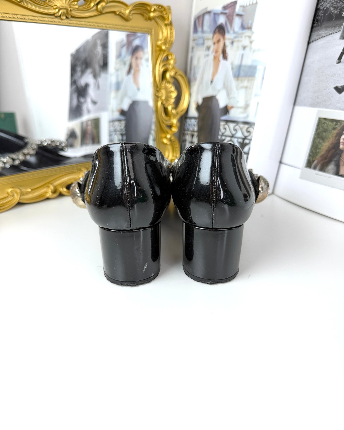 Crystal-Embellished Mary Jane Pumps