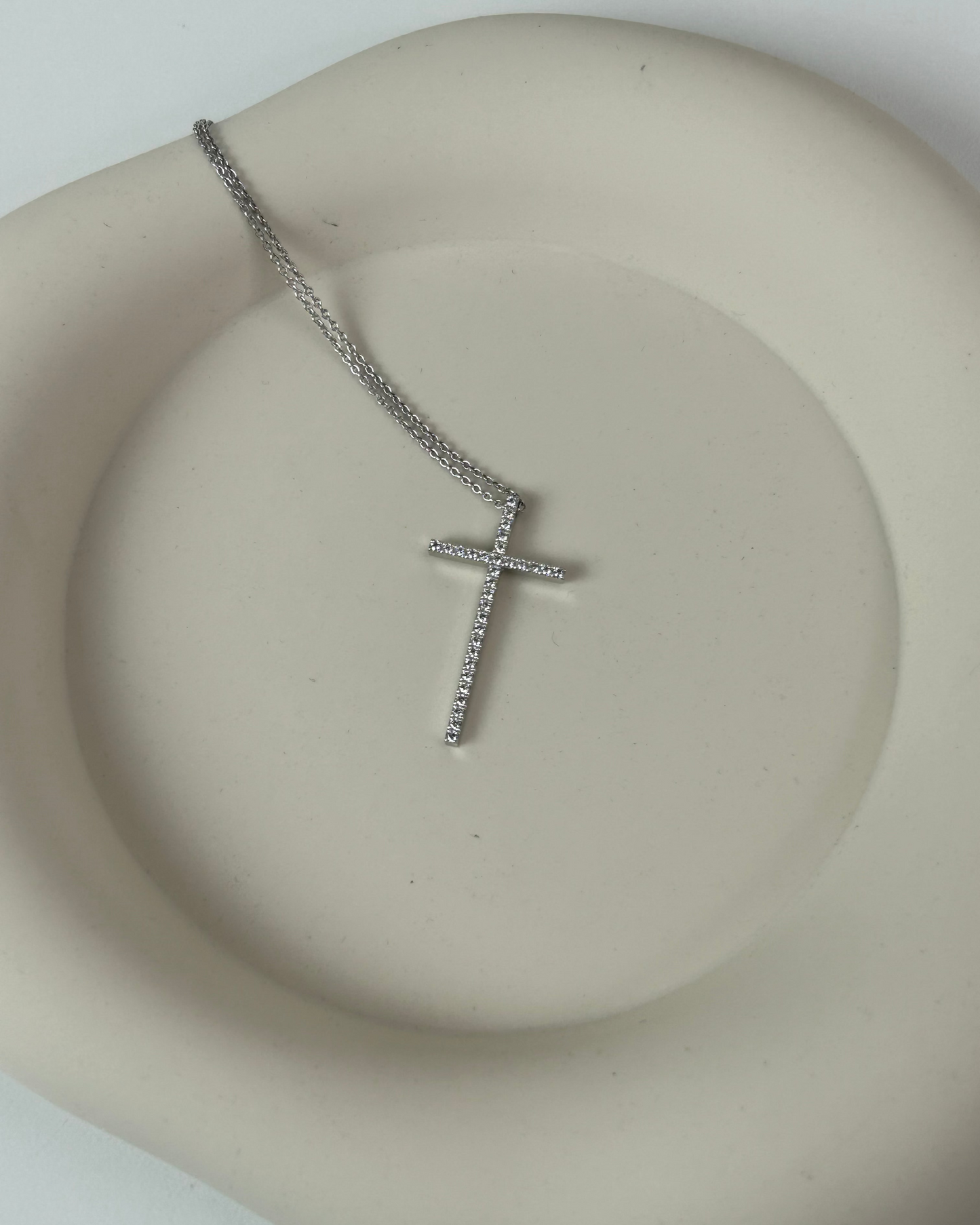 Platinum and Diamond Cross Pendant