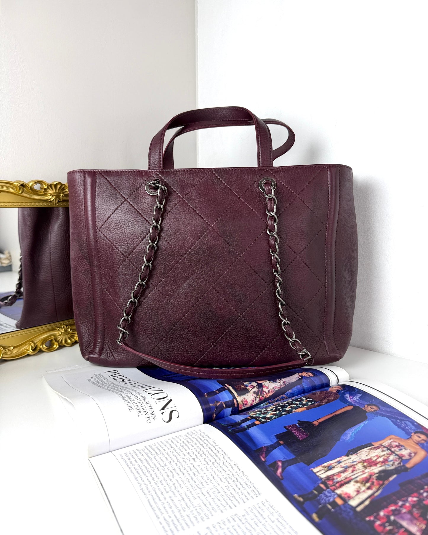 Quilted Grained Shopping Tote