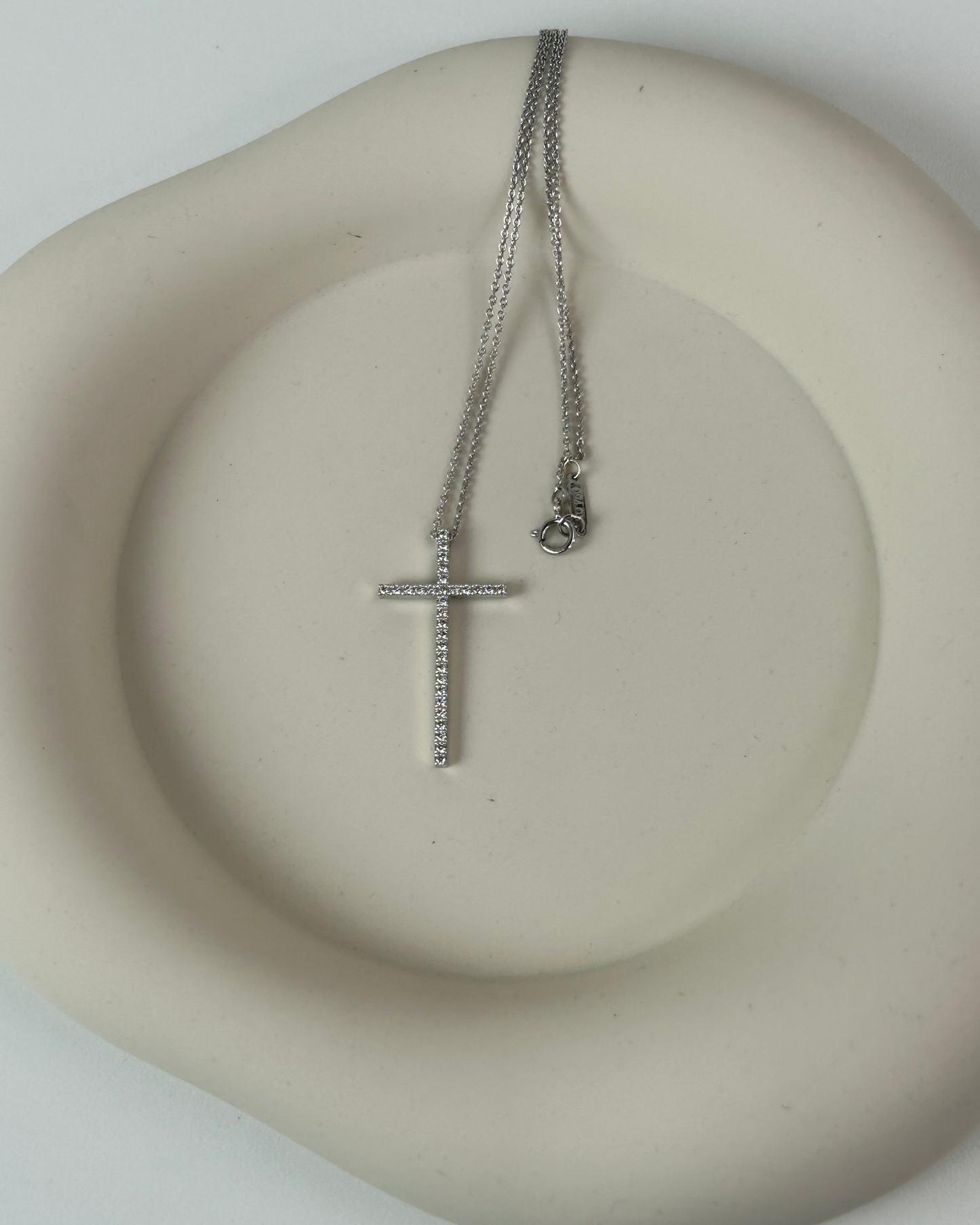 Platinum and Diamond Cross Pendant