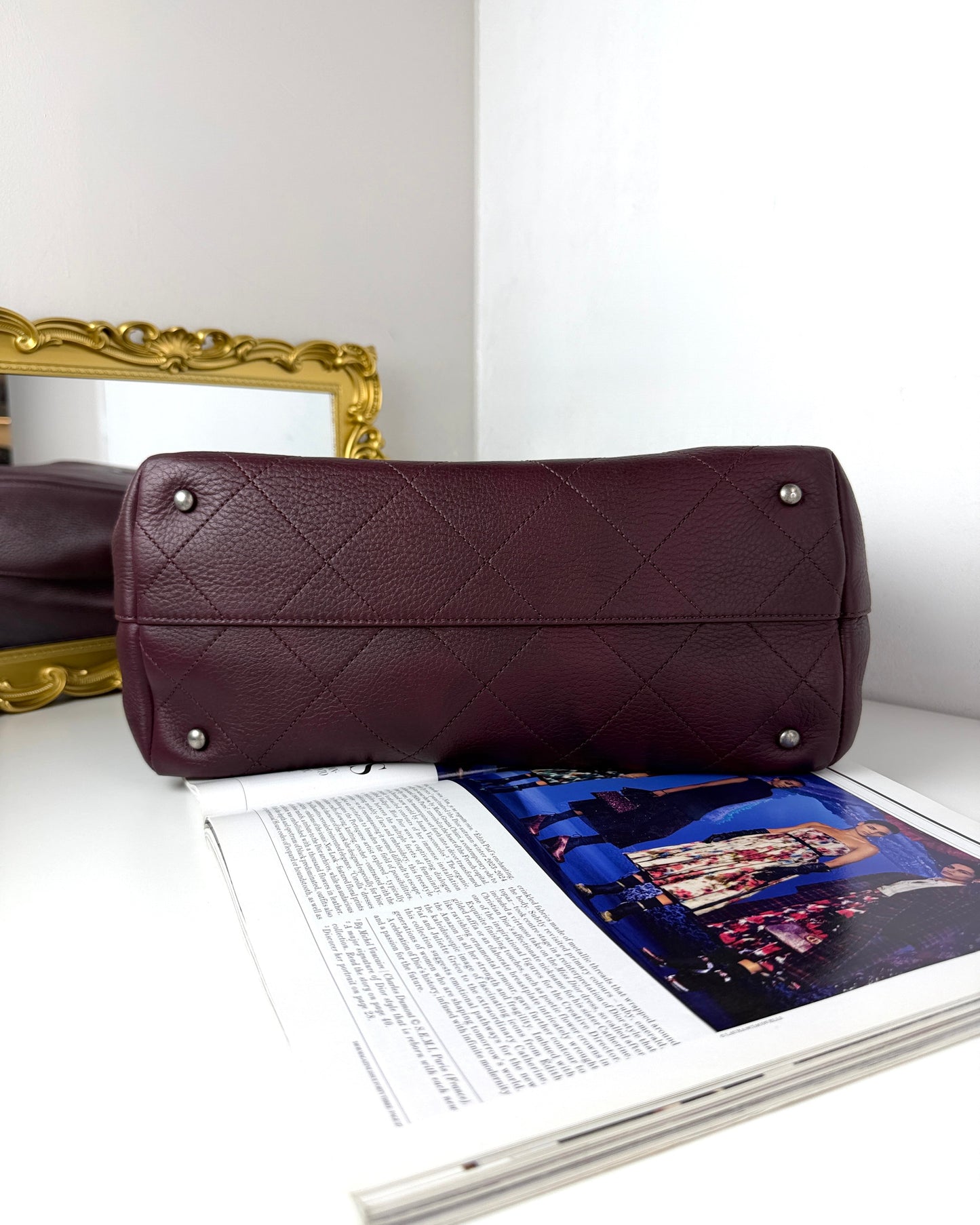 Quilted Grained Shopping Tote