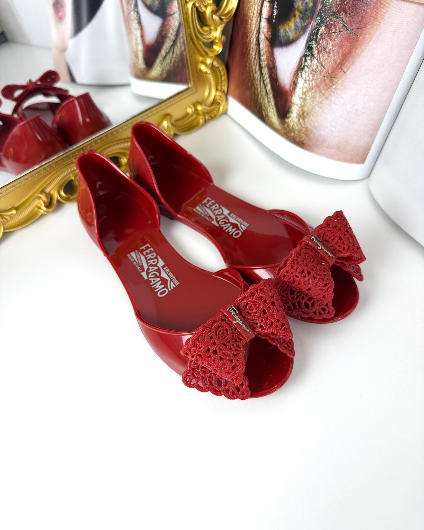 Preita Lace-Bow Jelly Flats