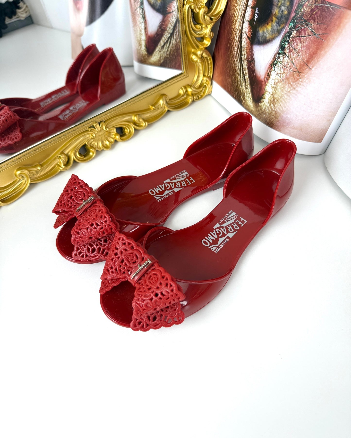 Preita Lace-Bow Jelly Flats