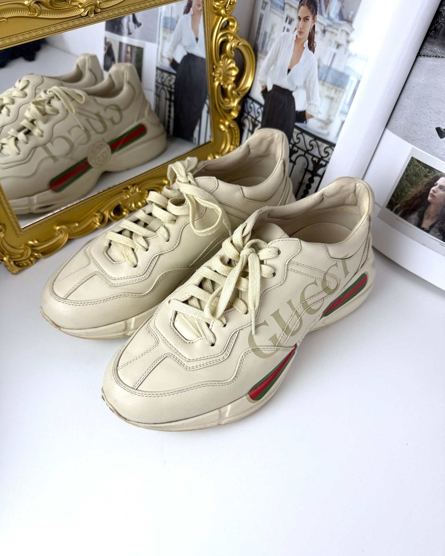 Rhyton Logo Leather Sneaker