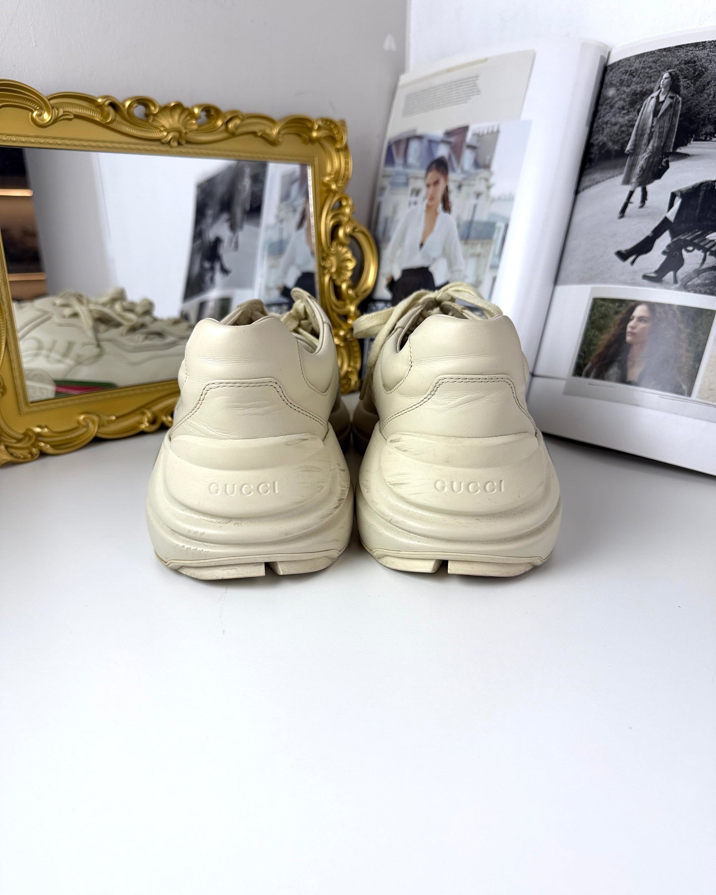 Rhyton Logo Leather Sneaker