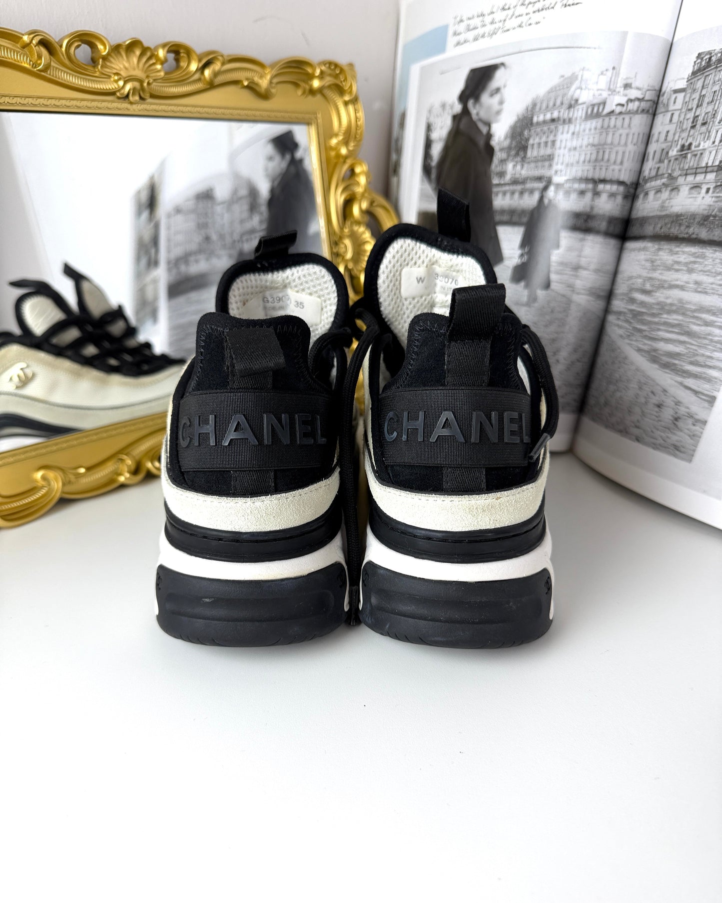 Velvet Calfskin & Mixed Fibers Sneakers