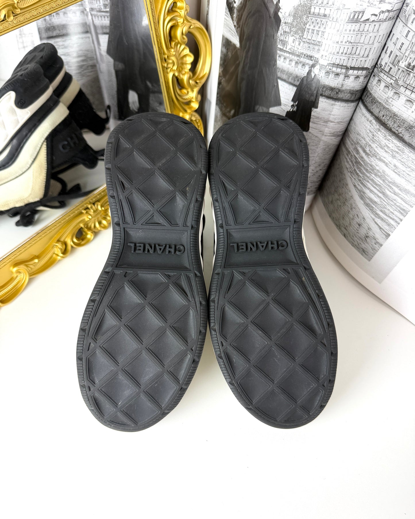 Velvet Calfskin & Mixed Fibers Sneakers