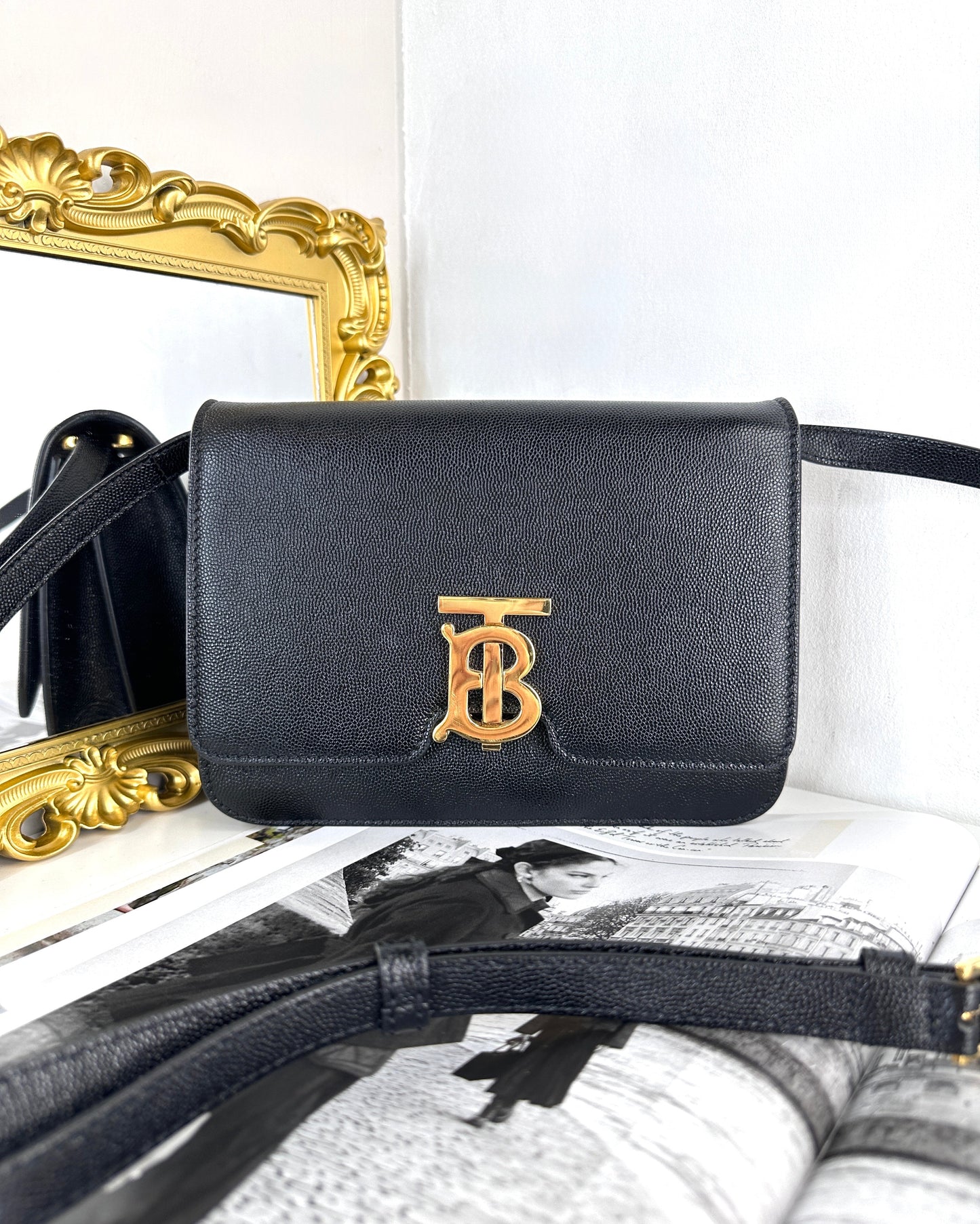Small Grained Leather TB Bag
