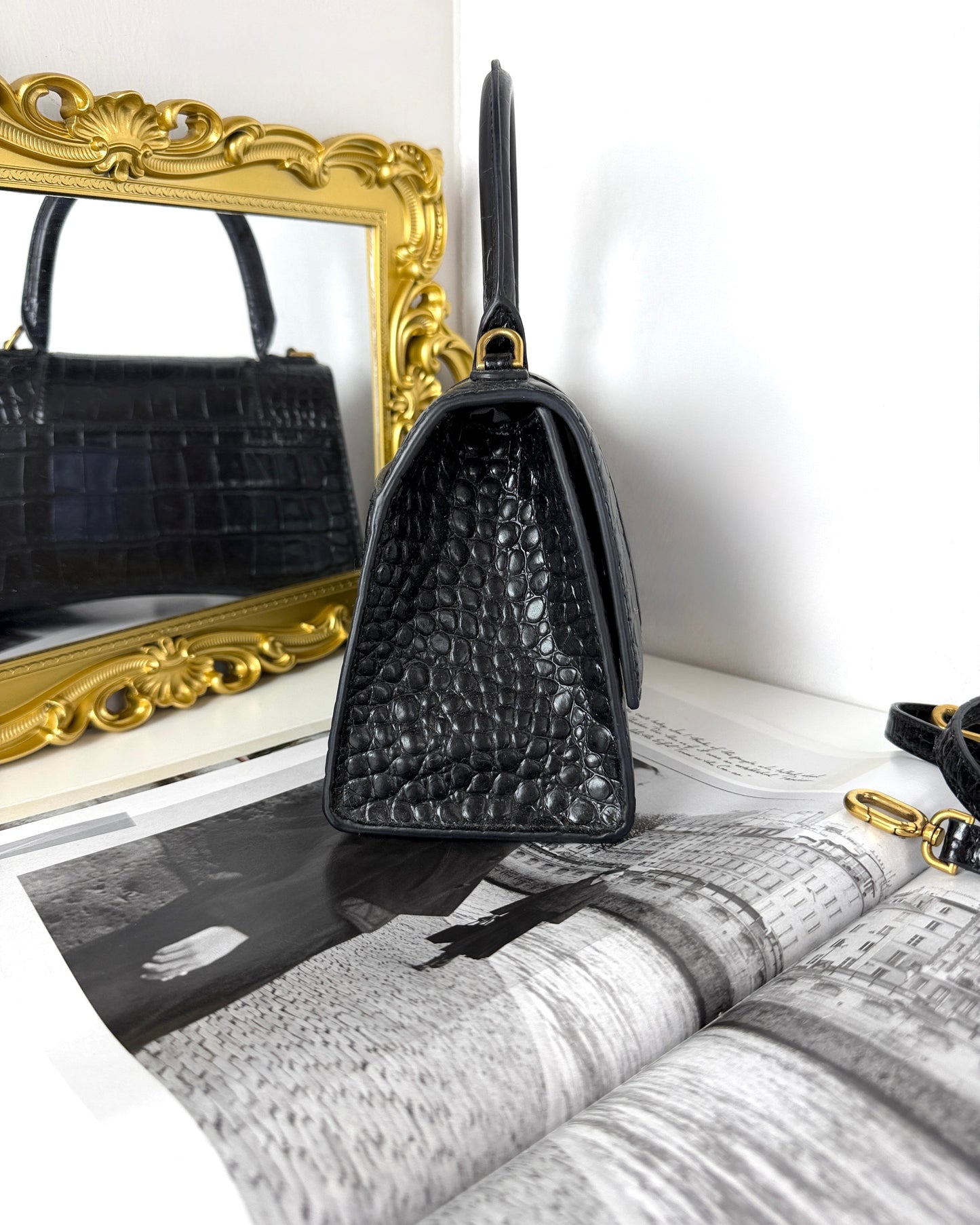 Hourglass Top Handle Bag
