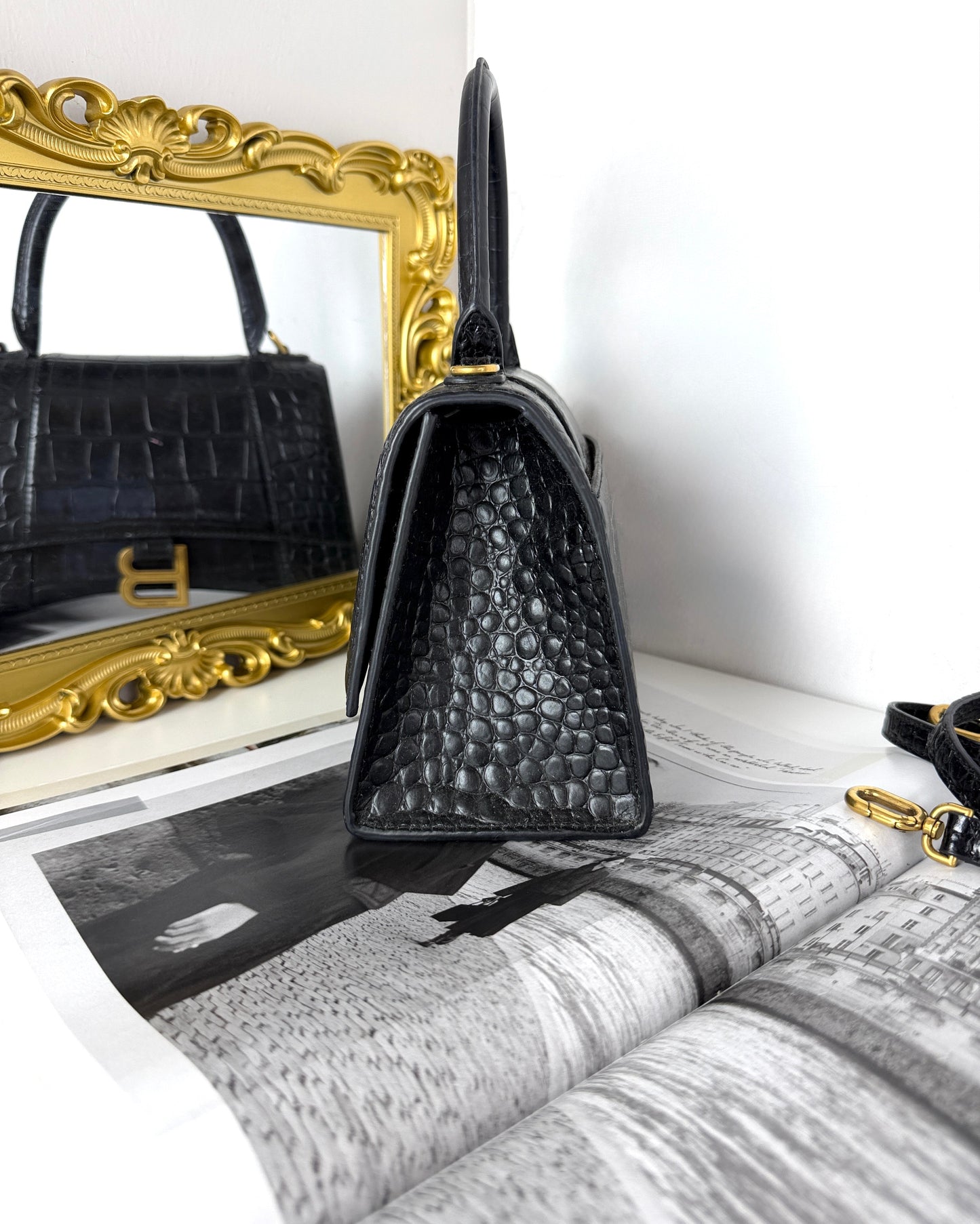 Hourglass Top Handle Bag