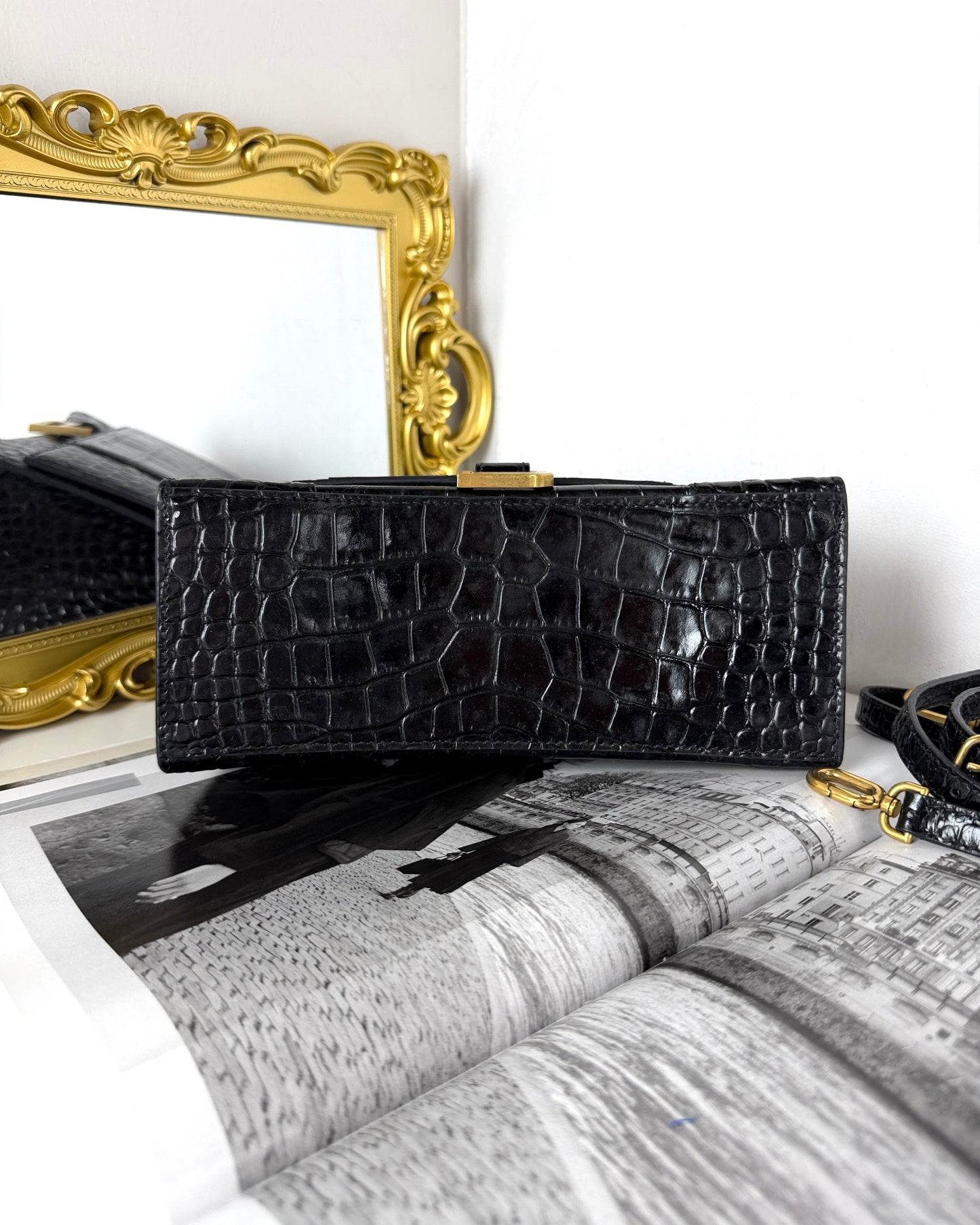 Hourglass Top Handle Bag