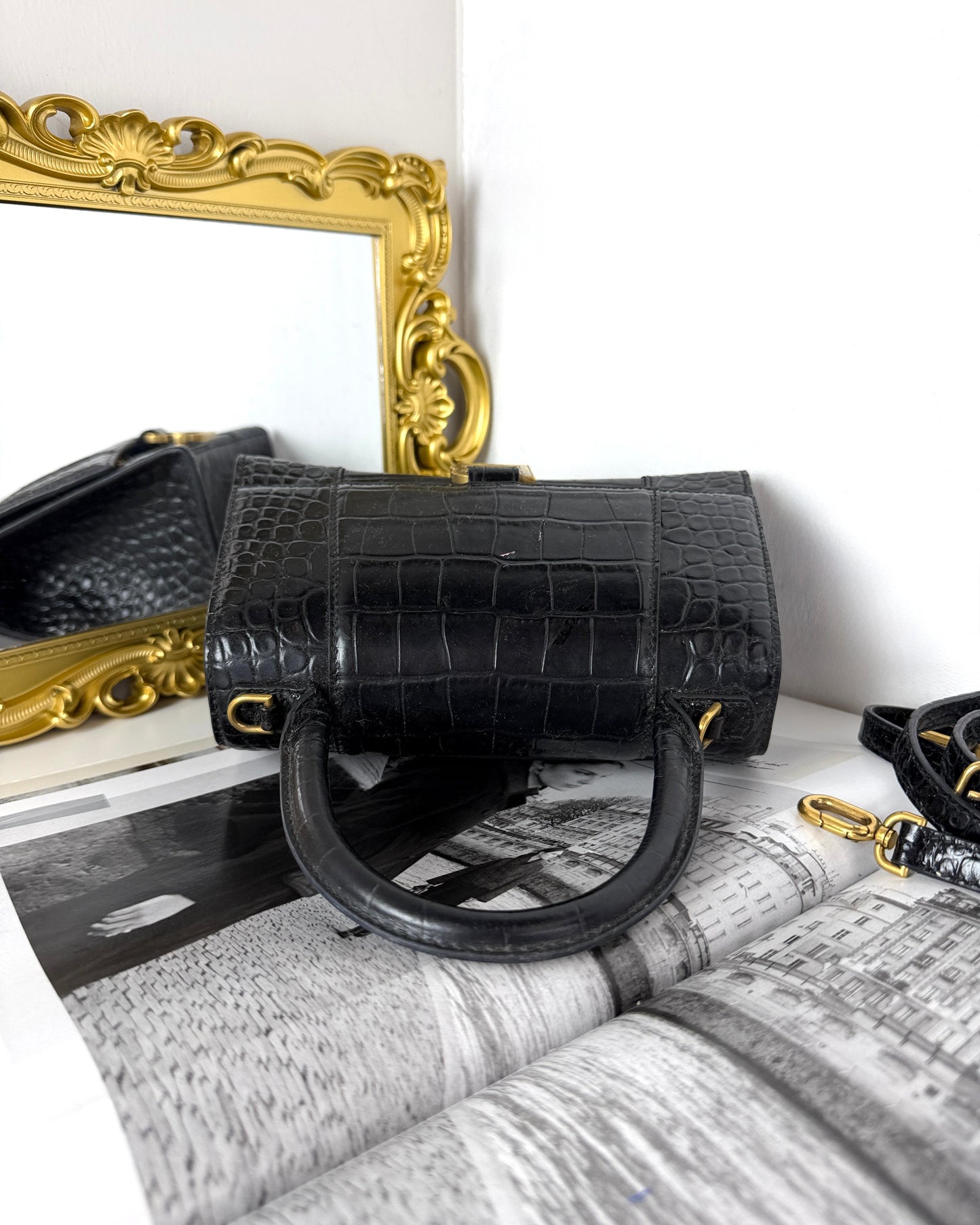 Hourglass Top Handle Bag