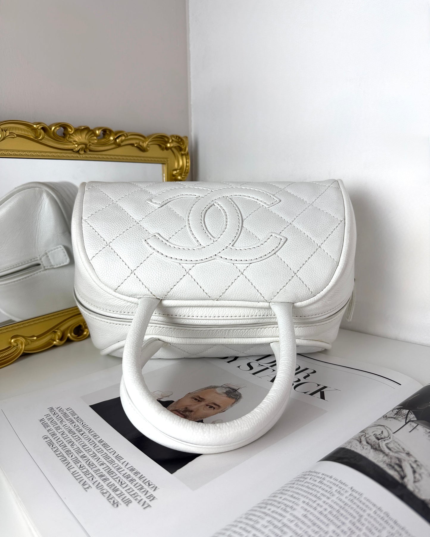 Quilted Caviar Bowling Bag