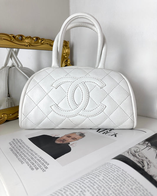 Quilted Caviar Bowling Bag