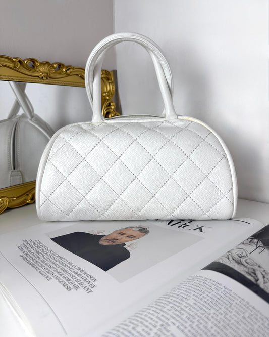 Quilted Caviar Bowling Bag