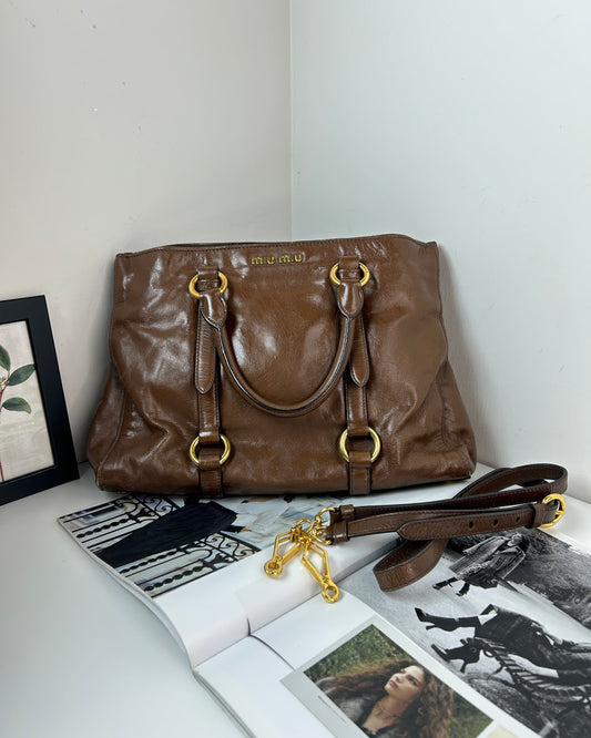 Vitello Shine Convertible Tote Bag