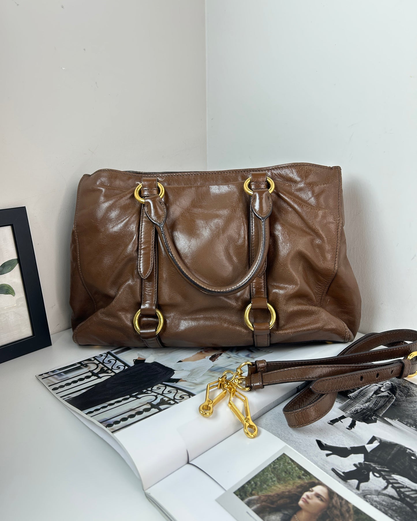 Vitello Shine Convertible Tote Bag