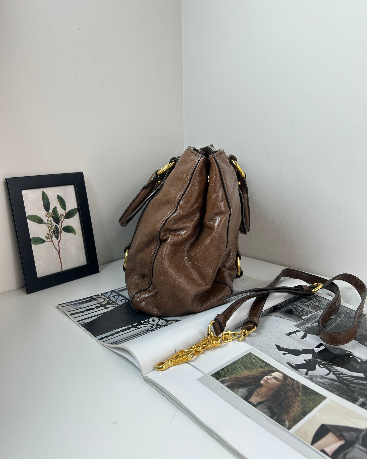 Vitello Shine Convertible Tote Bag