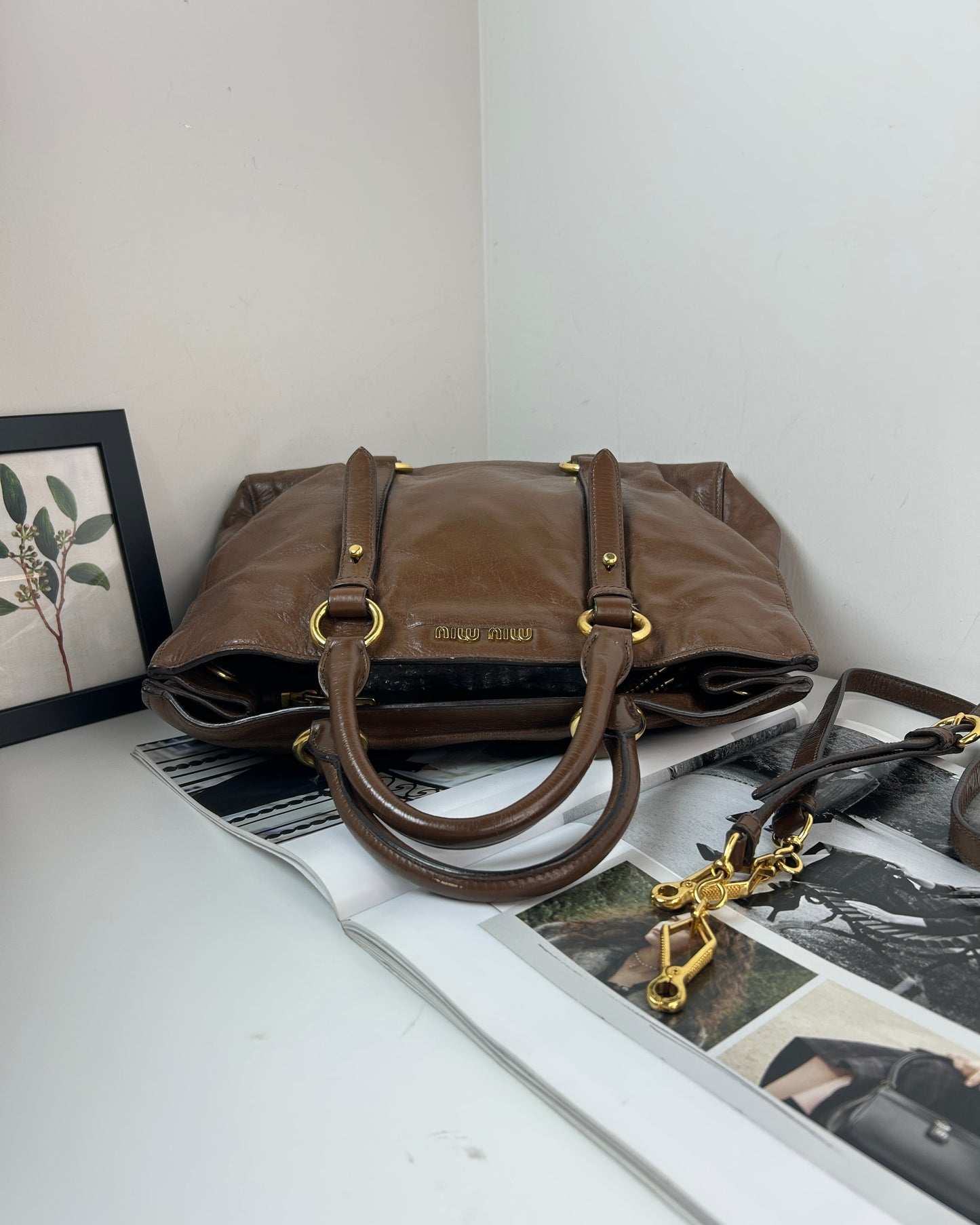 Vitello Shine Convertible Tote Bag