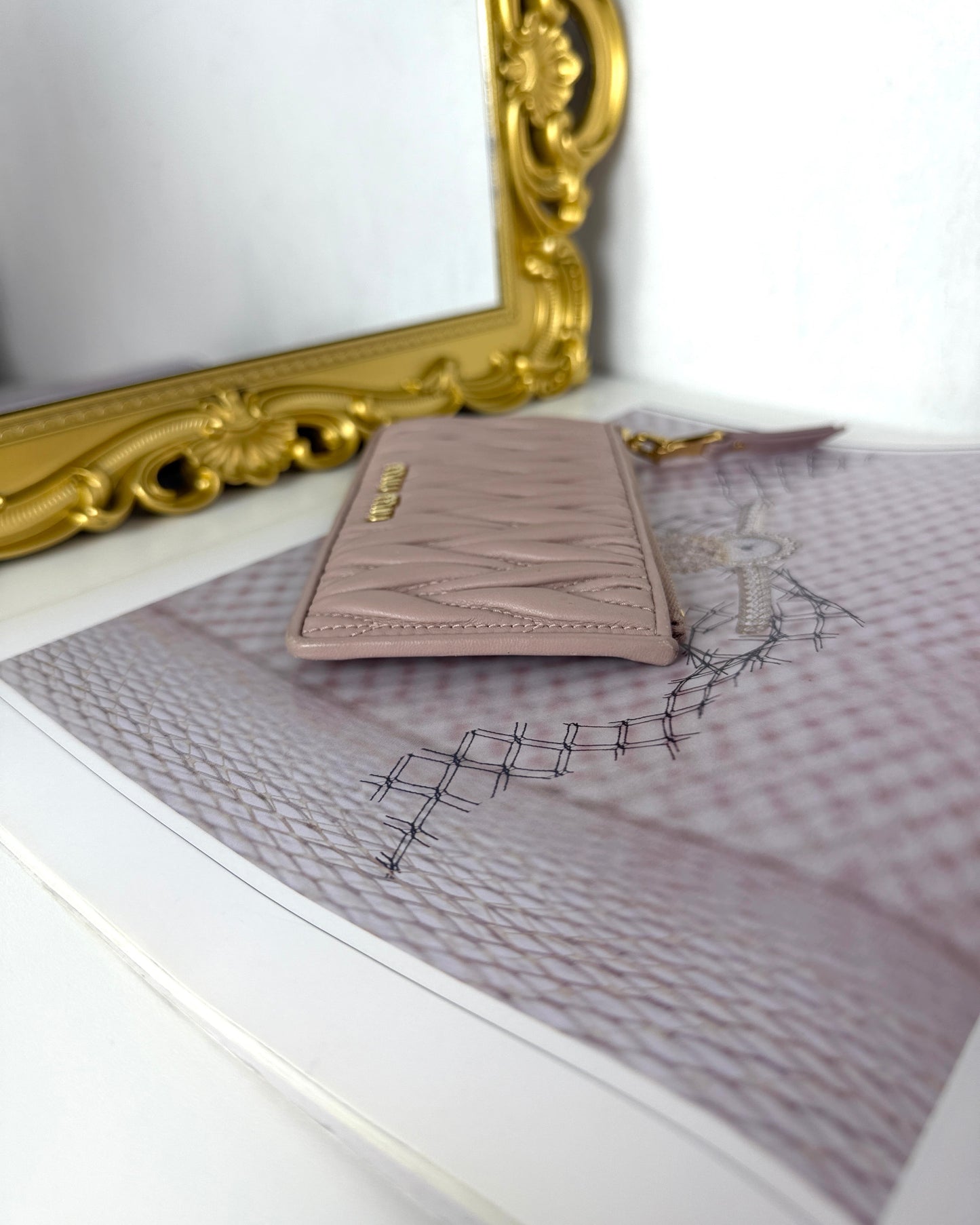 Matelassé Nappa Leather Card Holder