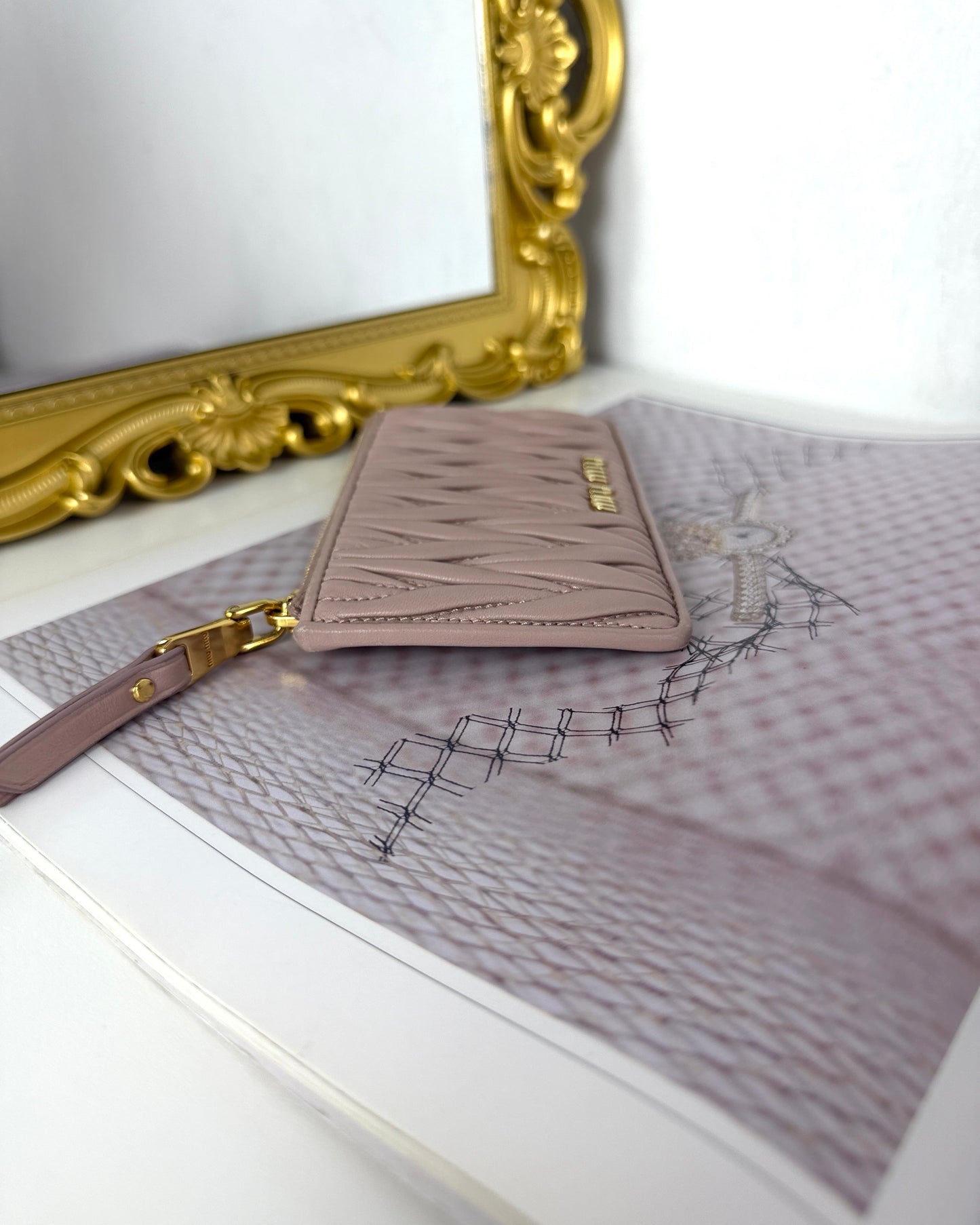 Matelassé Nappa Leather Card Holder