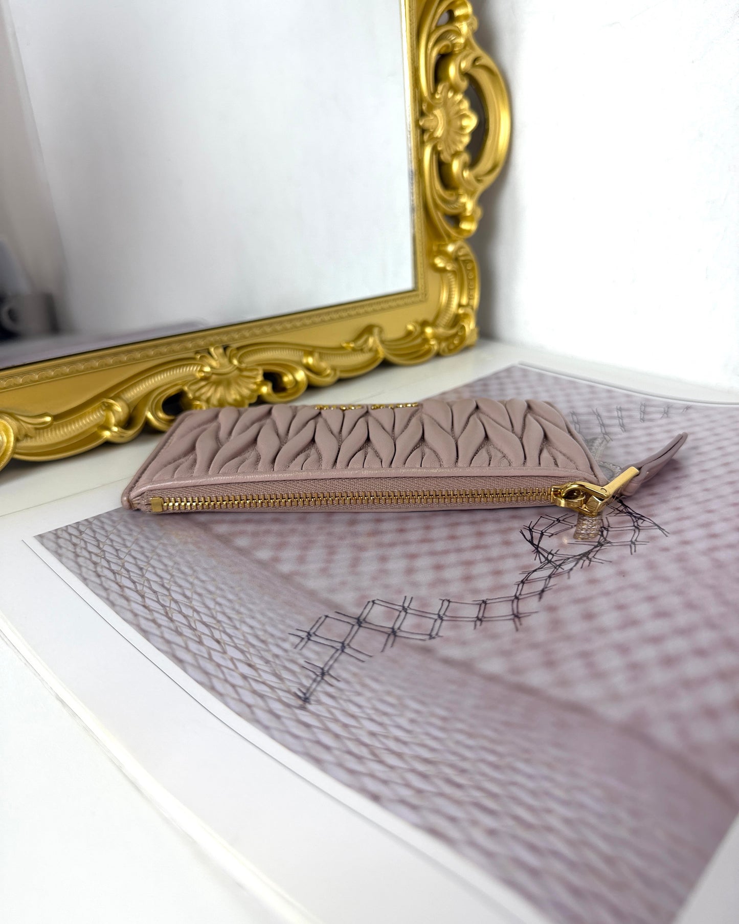 Matelassé Nappa Leather Card Holder