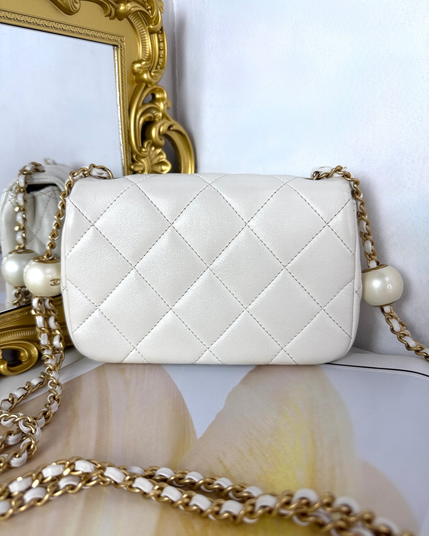 Mini Flap Bag with Pearl Crush