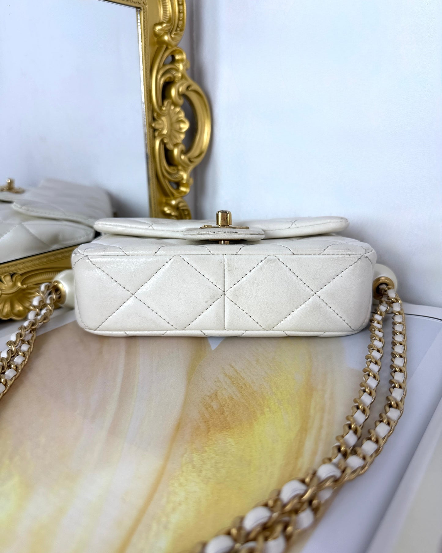 Mini Flap Bag with Pearl Crush