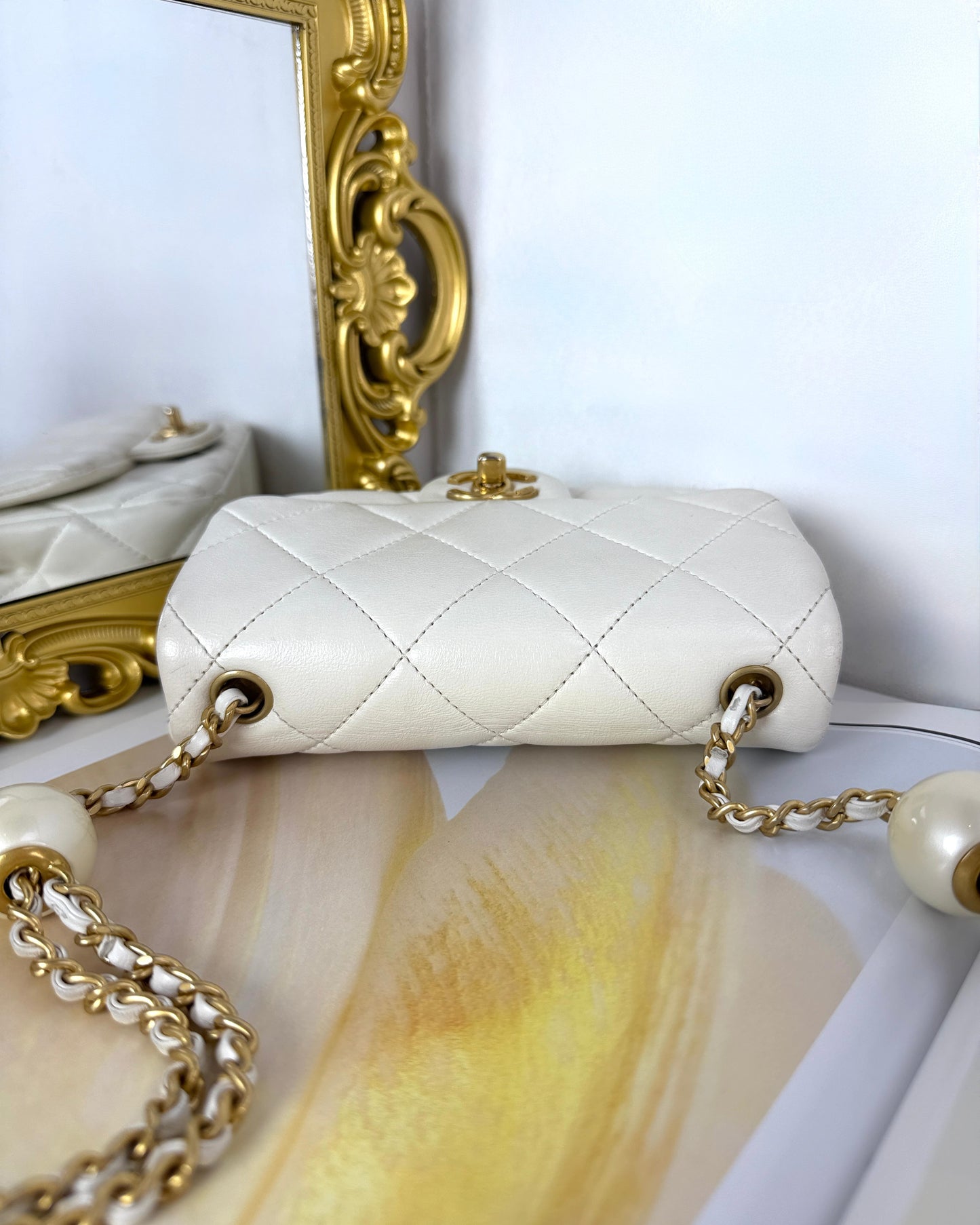 Mini Flap Bag with Pearl Crush