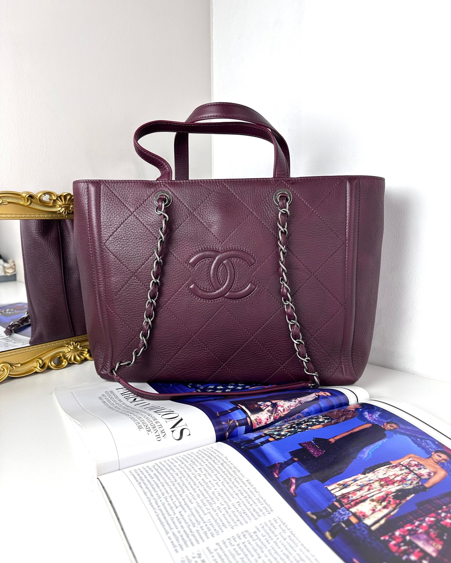 Quilted Grained Shopping Tote