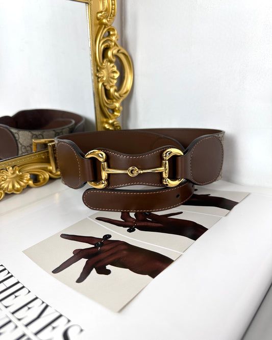Leather Belt with Horsebit