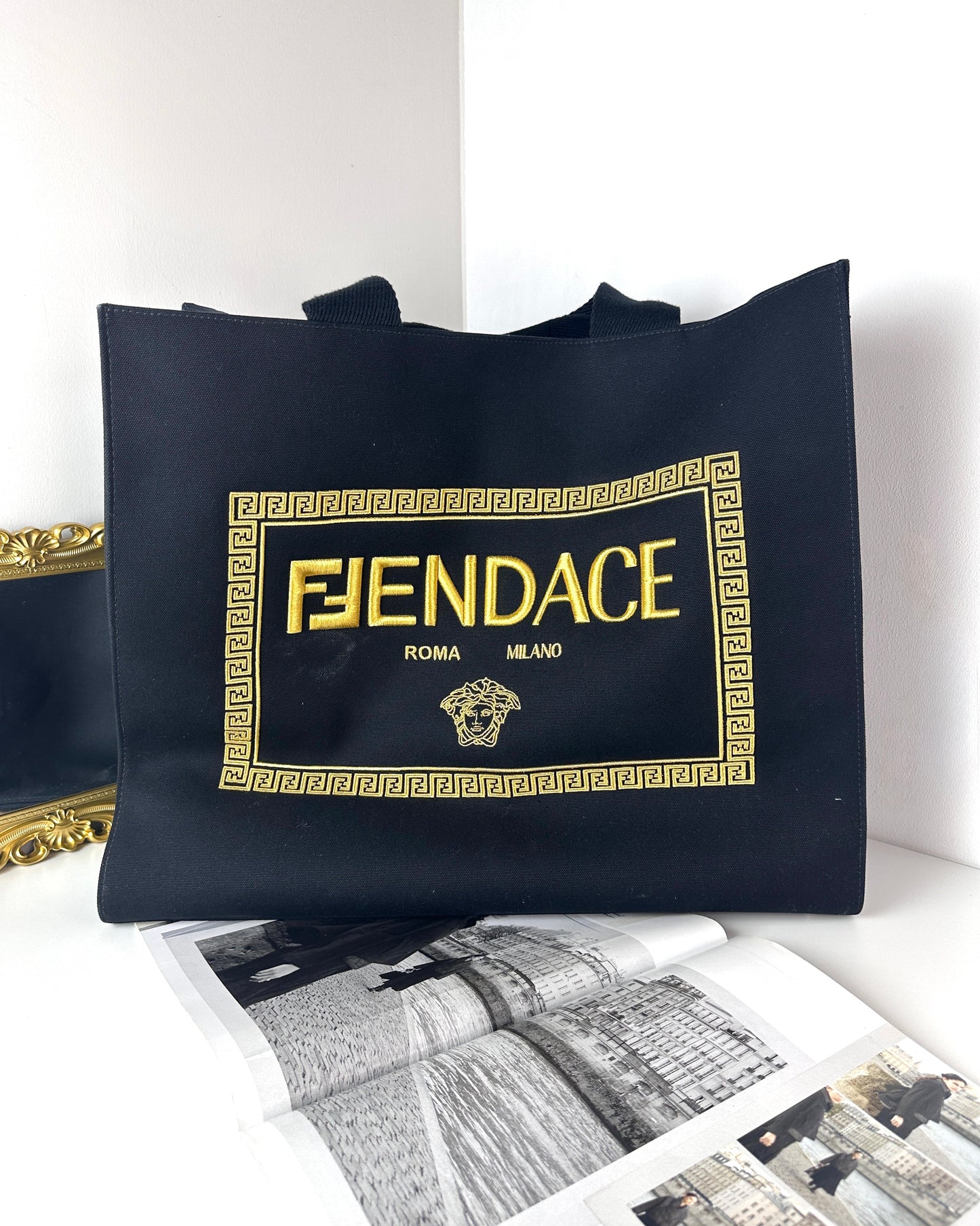 Fendace Logo Shopping Tote