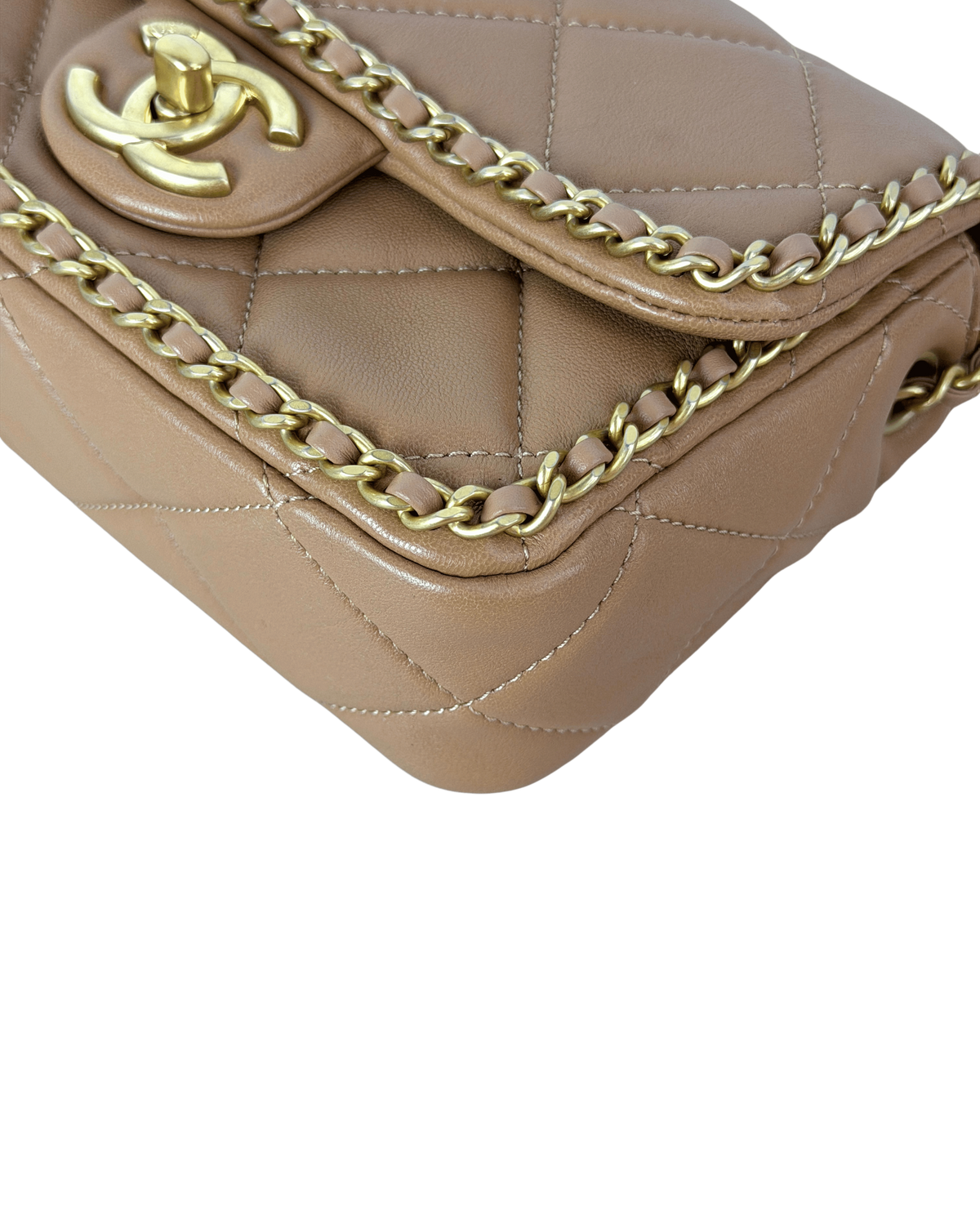 Mini Flap Bag with Chain Border