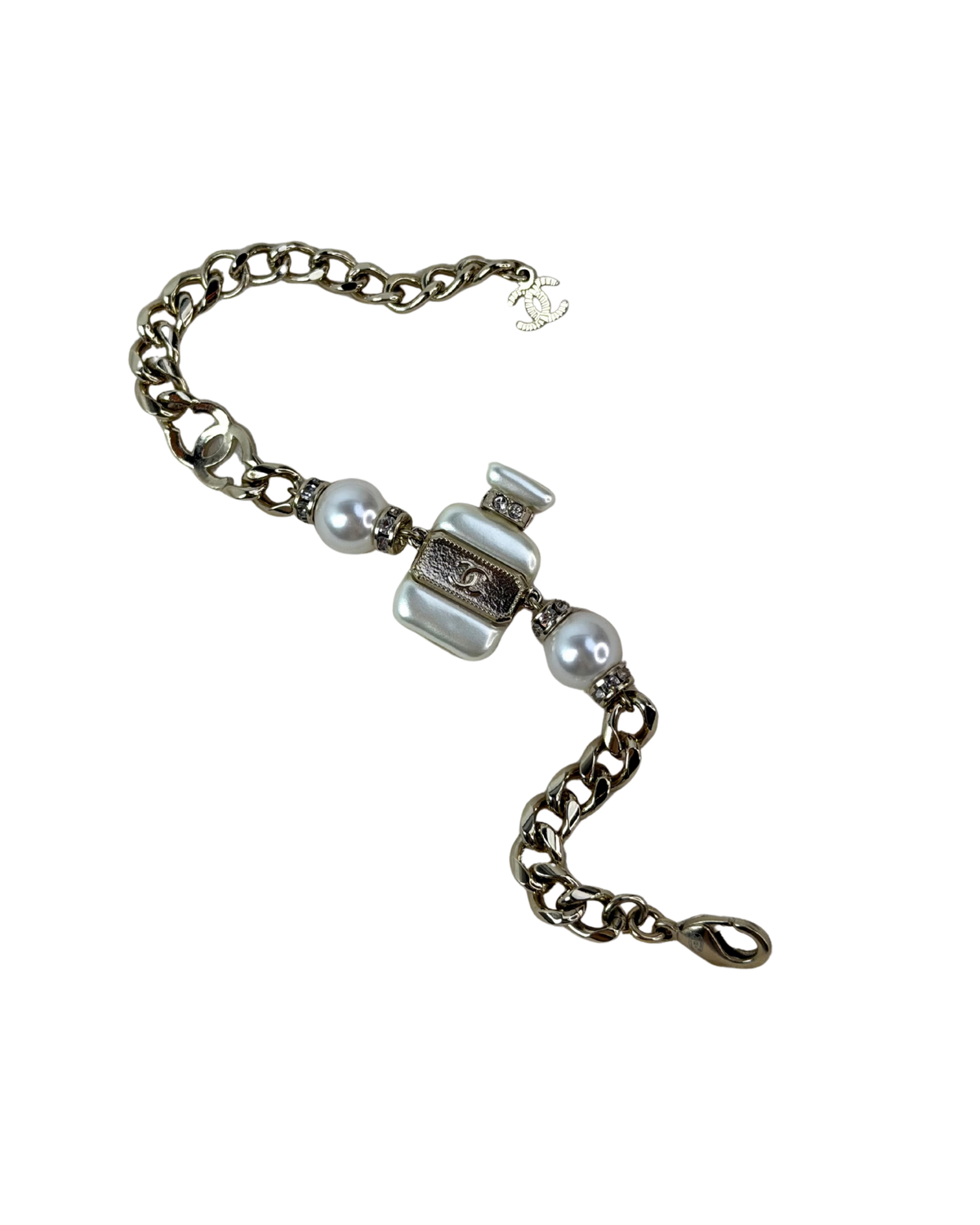 No. 5 Perfume Bottle CC Charm Bracelet