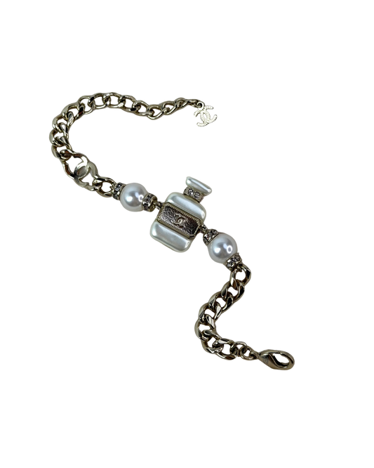 No. 5 Perfume Bottle CC Charm Bracelet