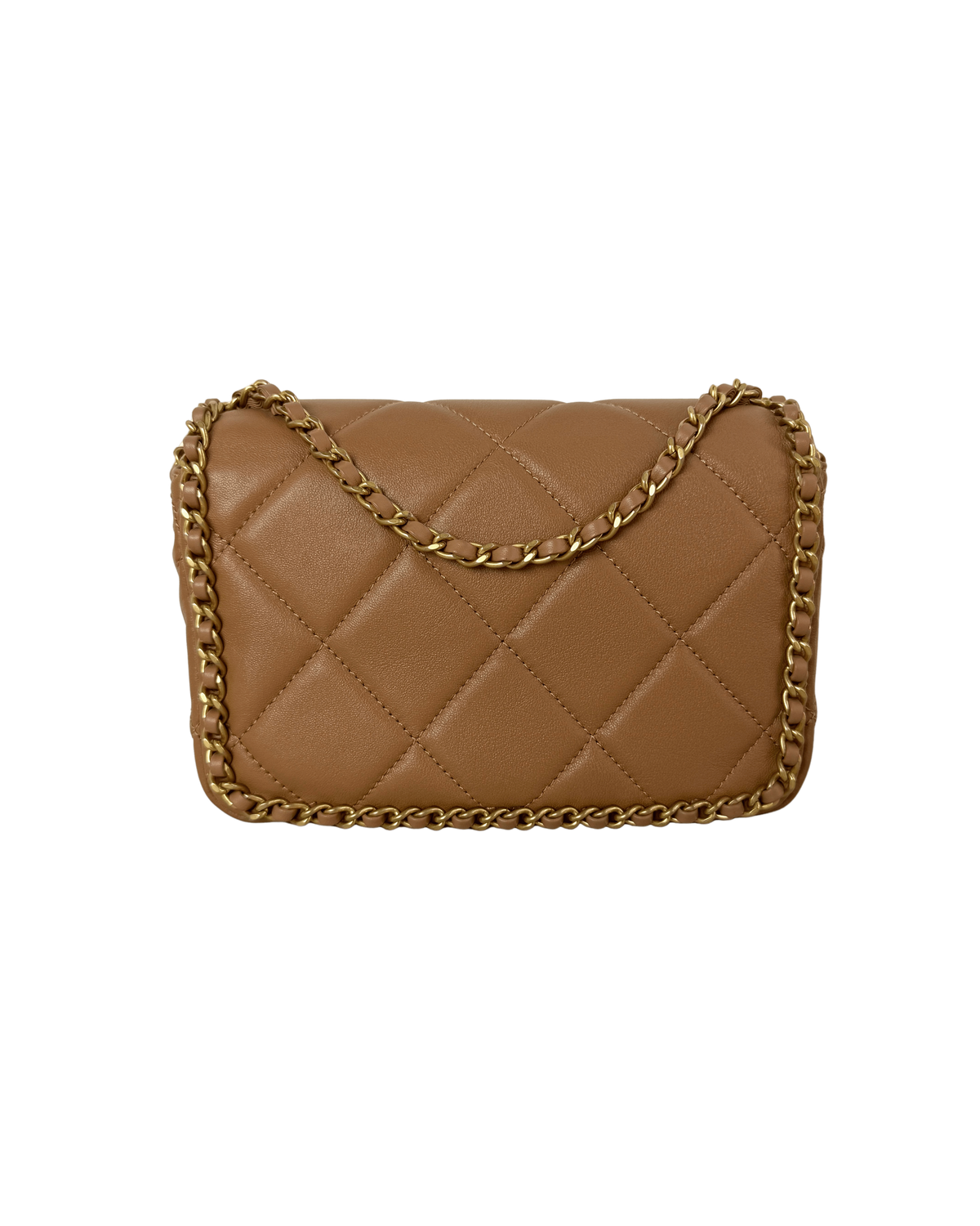 Mini Flap Bag with Chain Border