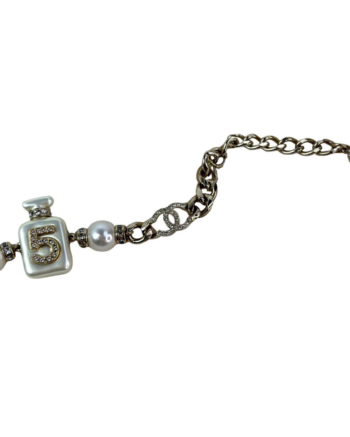 No. 5 Perfume Bottle CC Charm Bracelet