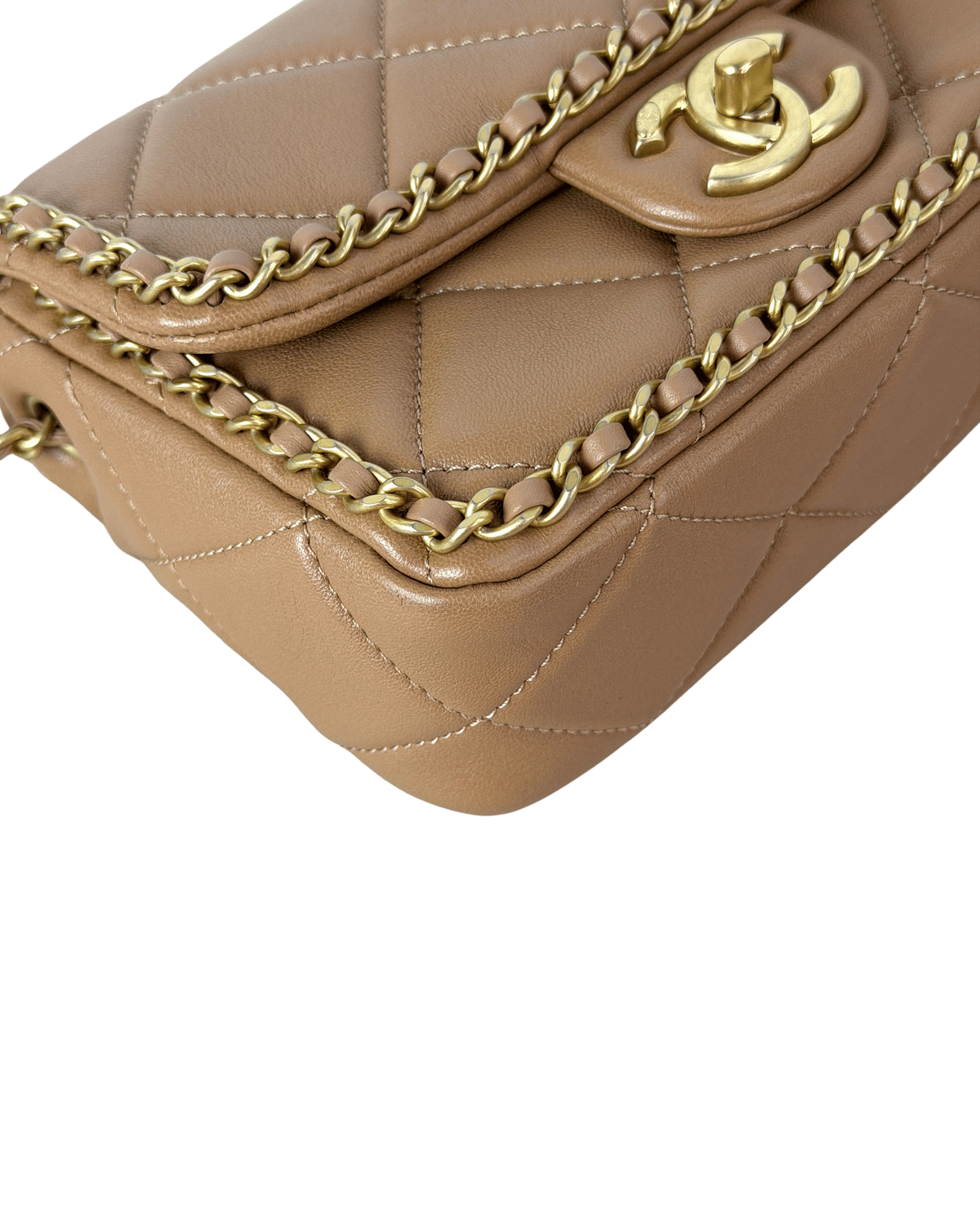 Mini Flap Bag with Chain Border