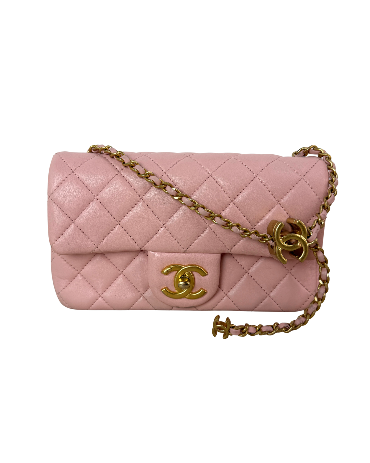 Mini Rectangular Flap Bag with Camelia Crush