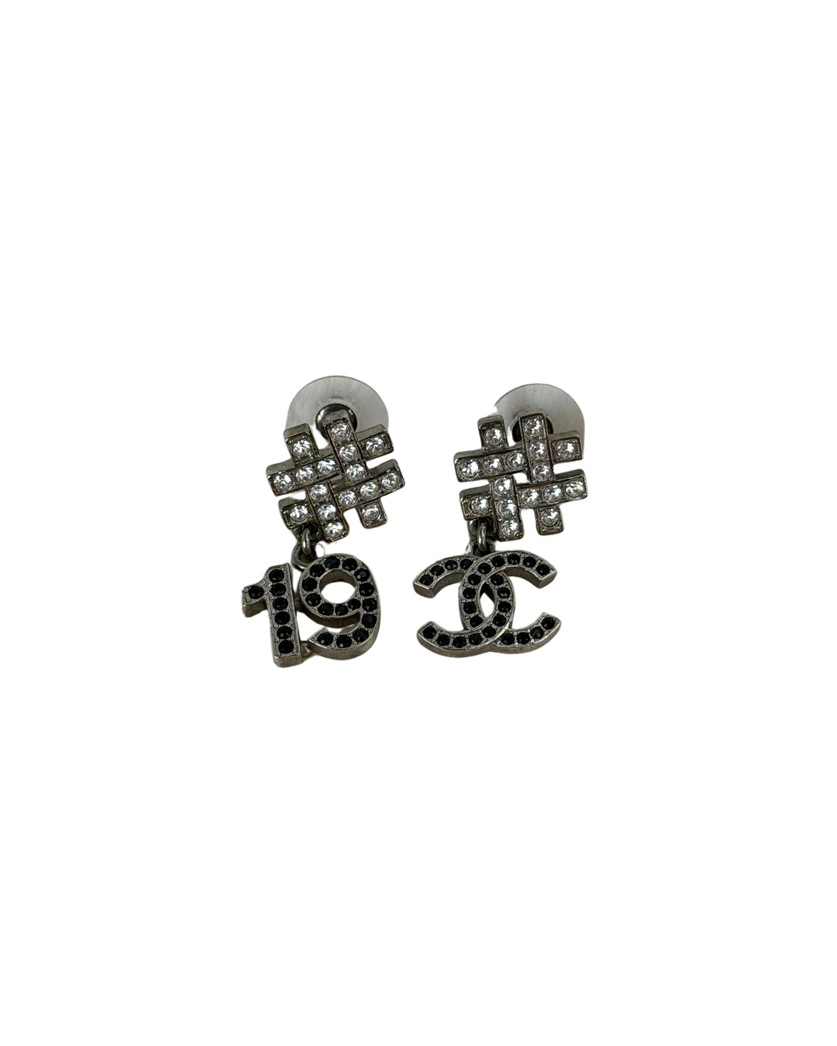 Hashtag 19 and CC Crystal Drop Earrings