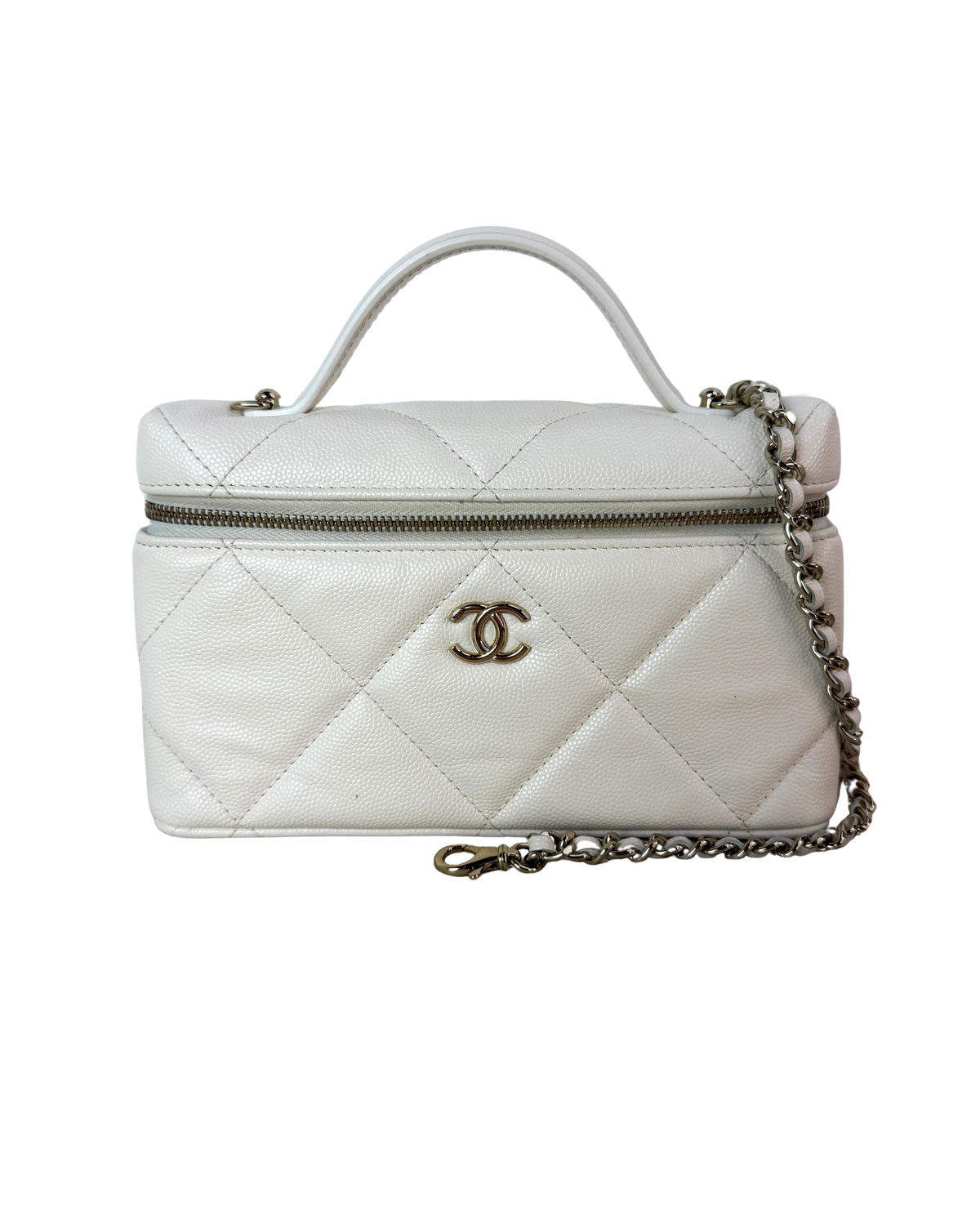 Top Handle Slim Vanity Case with Chain
