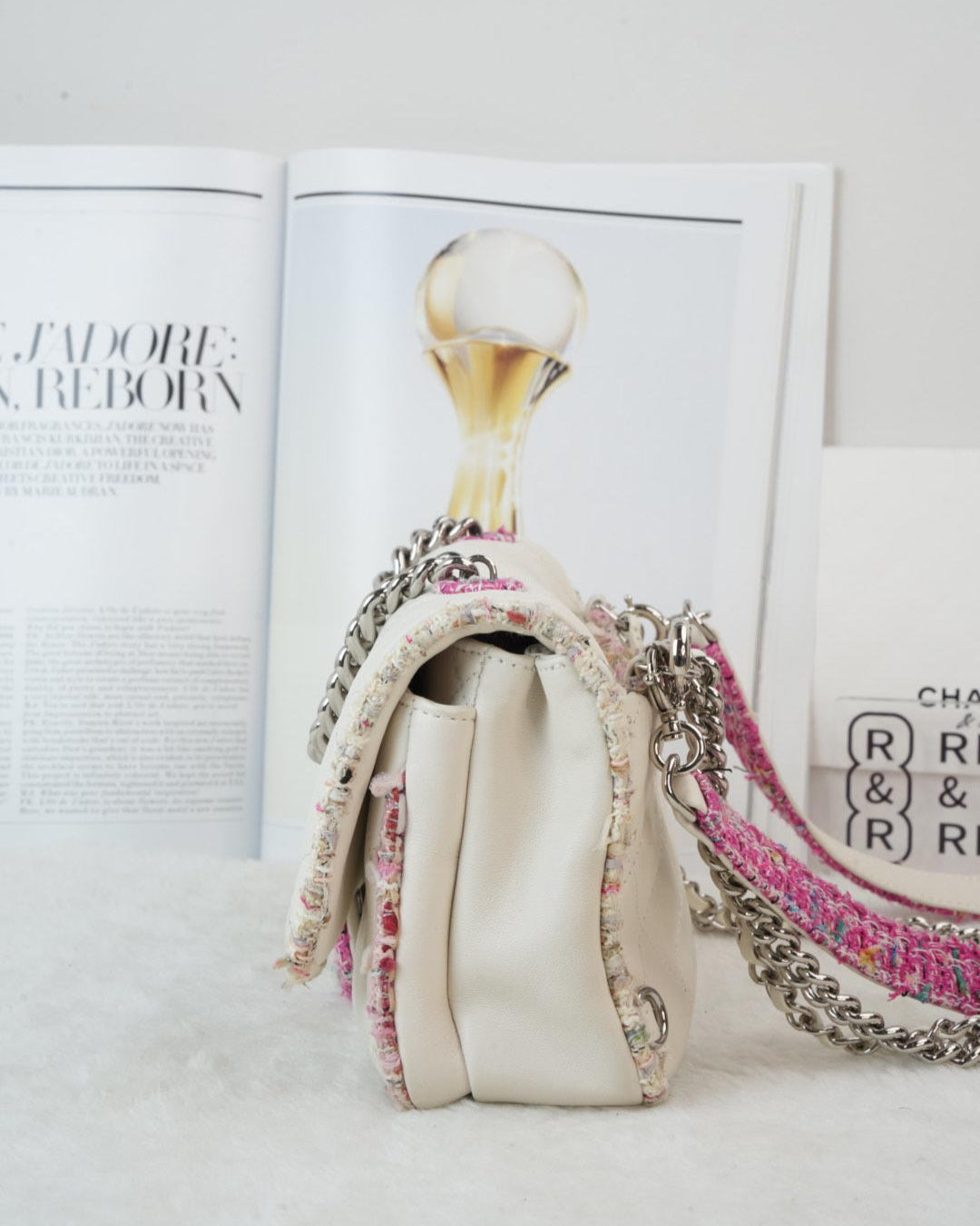 Tweed Elegant Trim Flap Bag