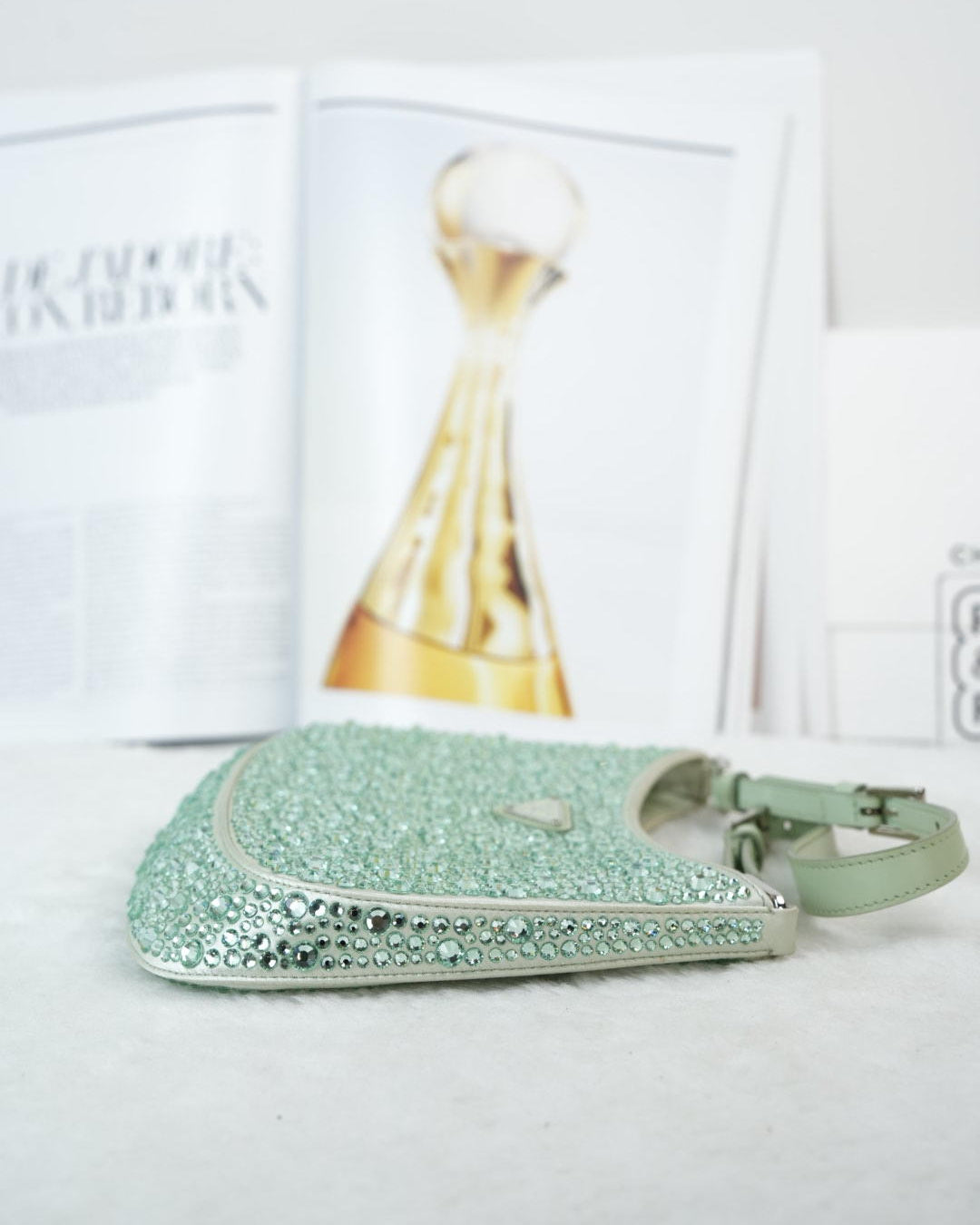 Cleo Satin Crystal Appliqué